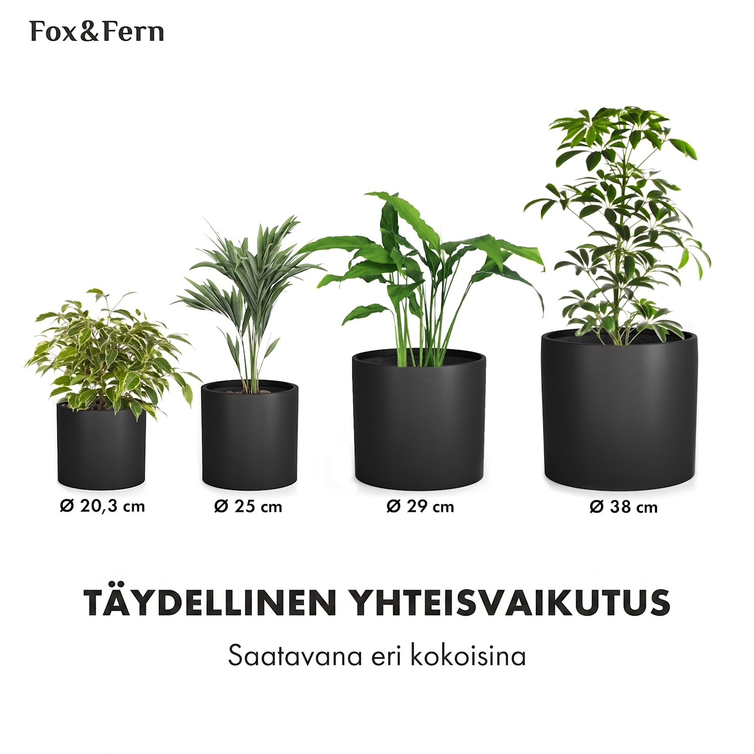 Kasviruukku suojaruukku kuitukivi sisälle/ulos S (Ø 20,3 cm) | Musta