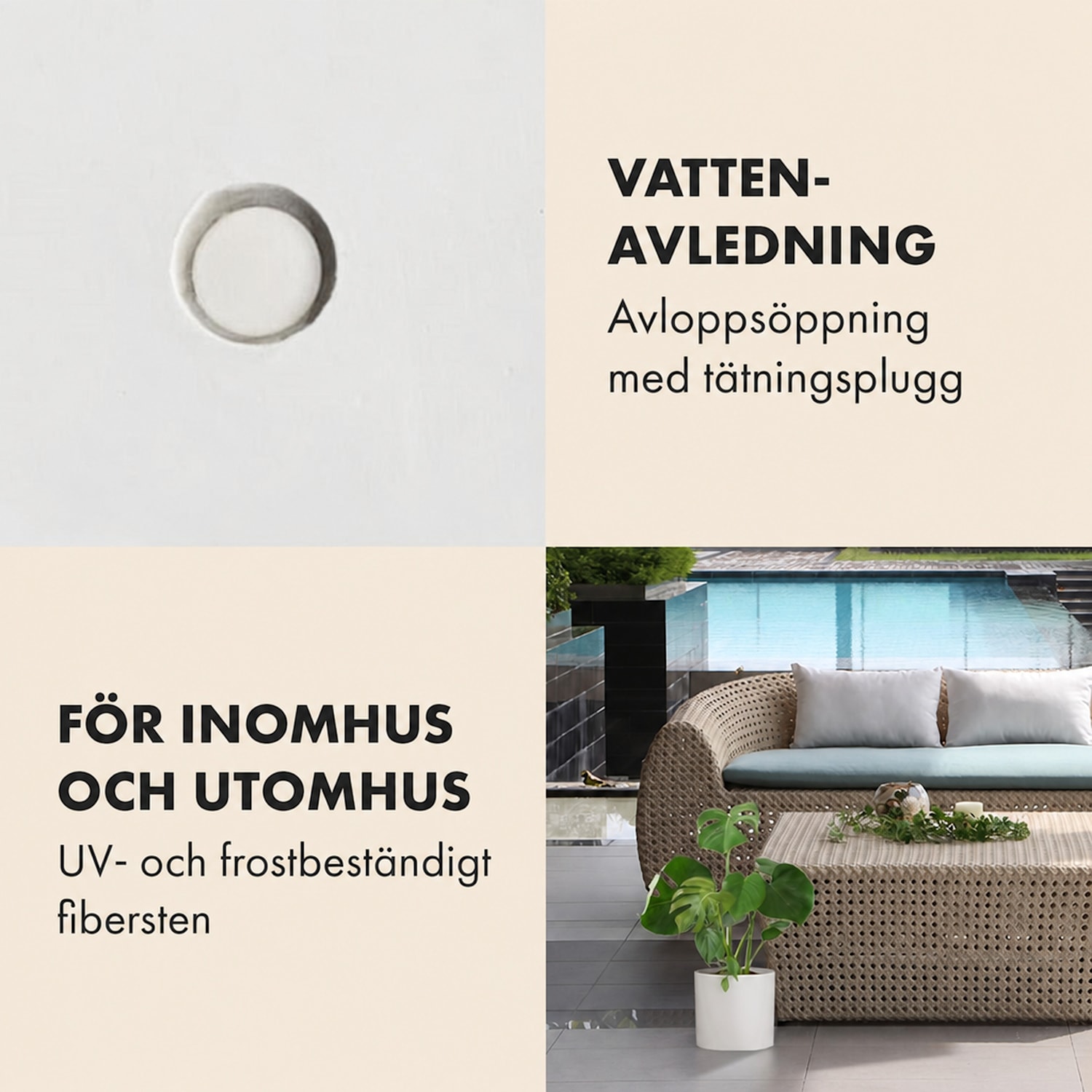 Växtkruka ytterkruka fibersten inom/utomhus S (Ø 20,3 cm) | Vit