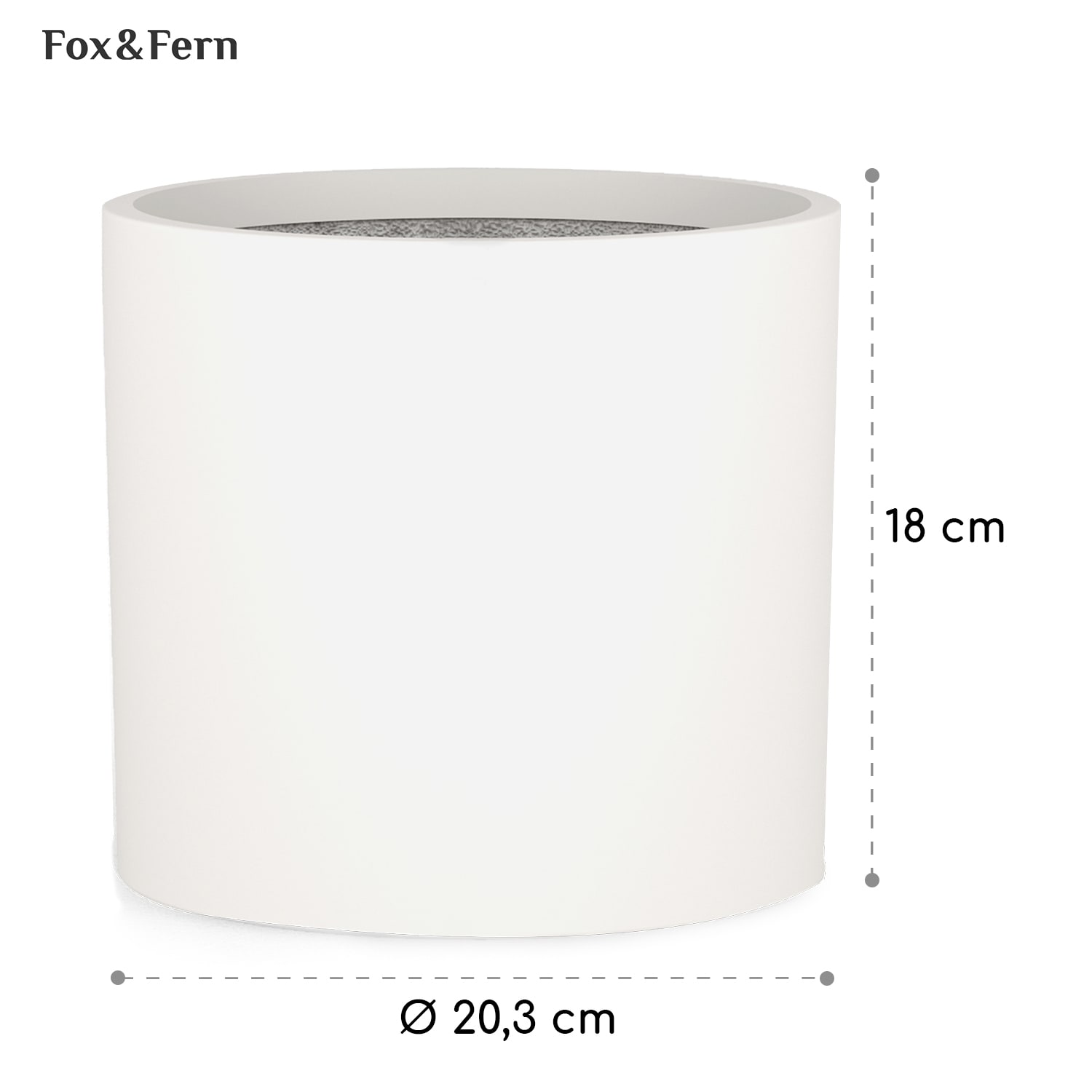 Planter Cachepot Fibre Stone In/Outdoor S (Ø 20,3 cm) | White