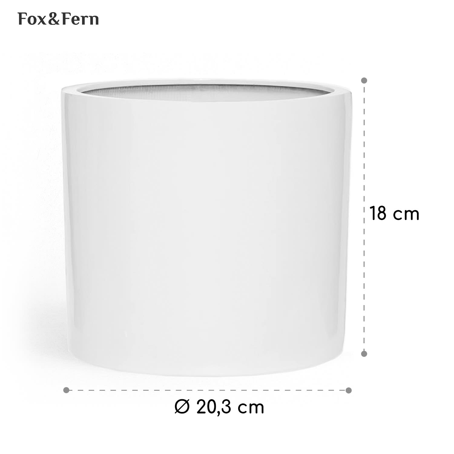 Gendt, virágcserép, fiberstone, beltér/ kültér S (Ø 20,3 cm) | Fehér fényes
