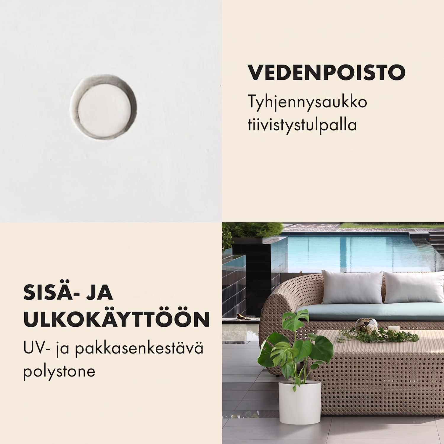 Venlo kukkaruukku polystone sisälle ja ulos 3 kokoa L (Ø 30,48 cm) | Valkoinen