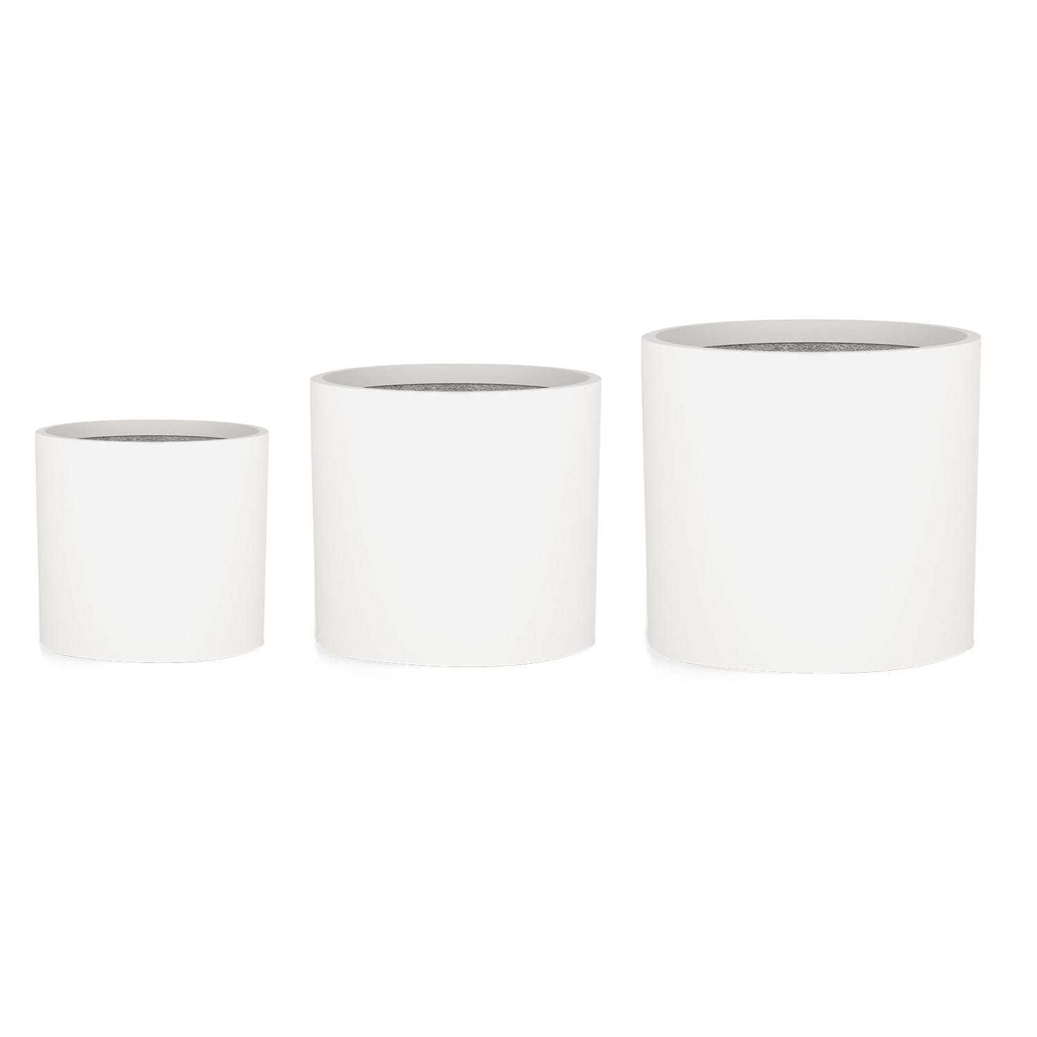 Gendt Plant Pot Planter 3-piece-set 3 Sizes S/M/L Fibre Stone In/Outdoor