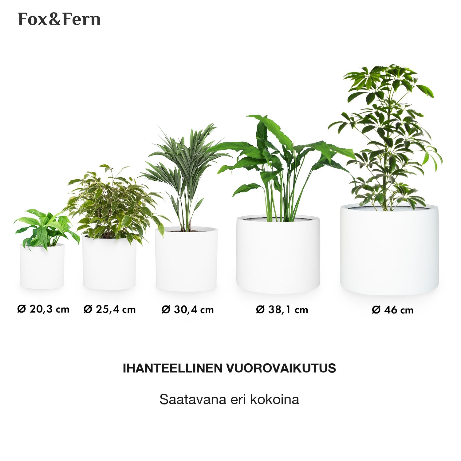 Kasviruukku suojaruukku kuitukivi sisälle/ulos L (Ø 30,48 cm) | Valkoinen