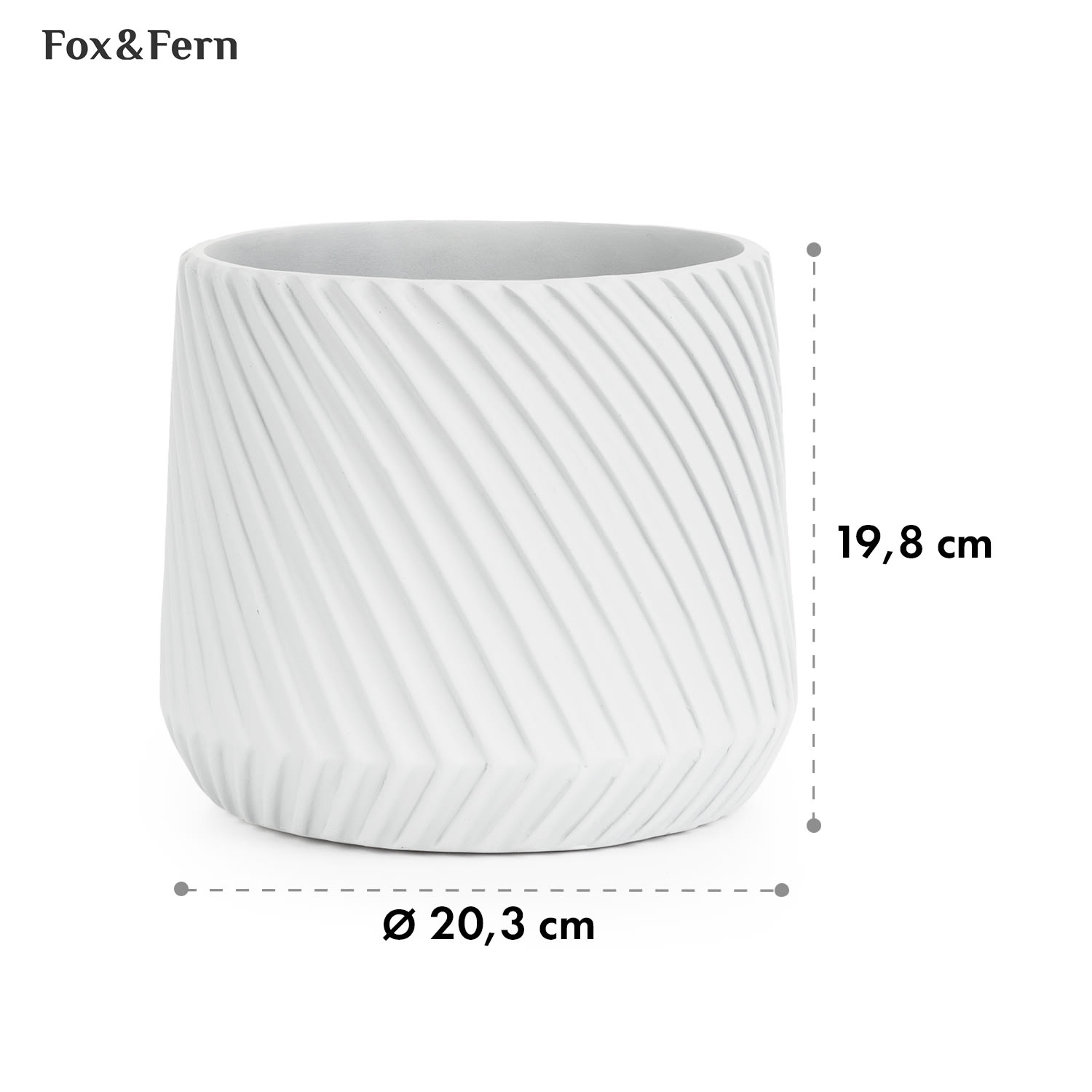 Heusden, virágcserép, Polystone, növények számára alkalmas, kézzel készített S (Ø 20,3 cm) | Fehér