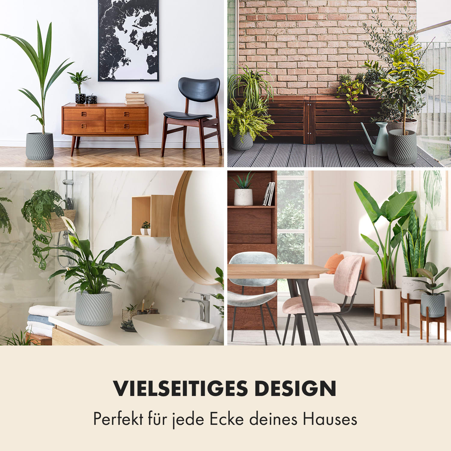 Pot de fleurs Heusden fait à la main, en polystone respectueux des plantes. 