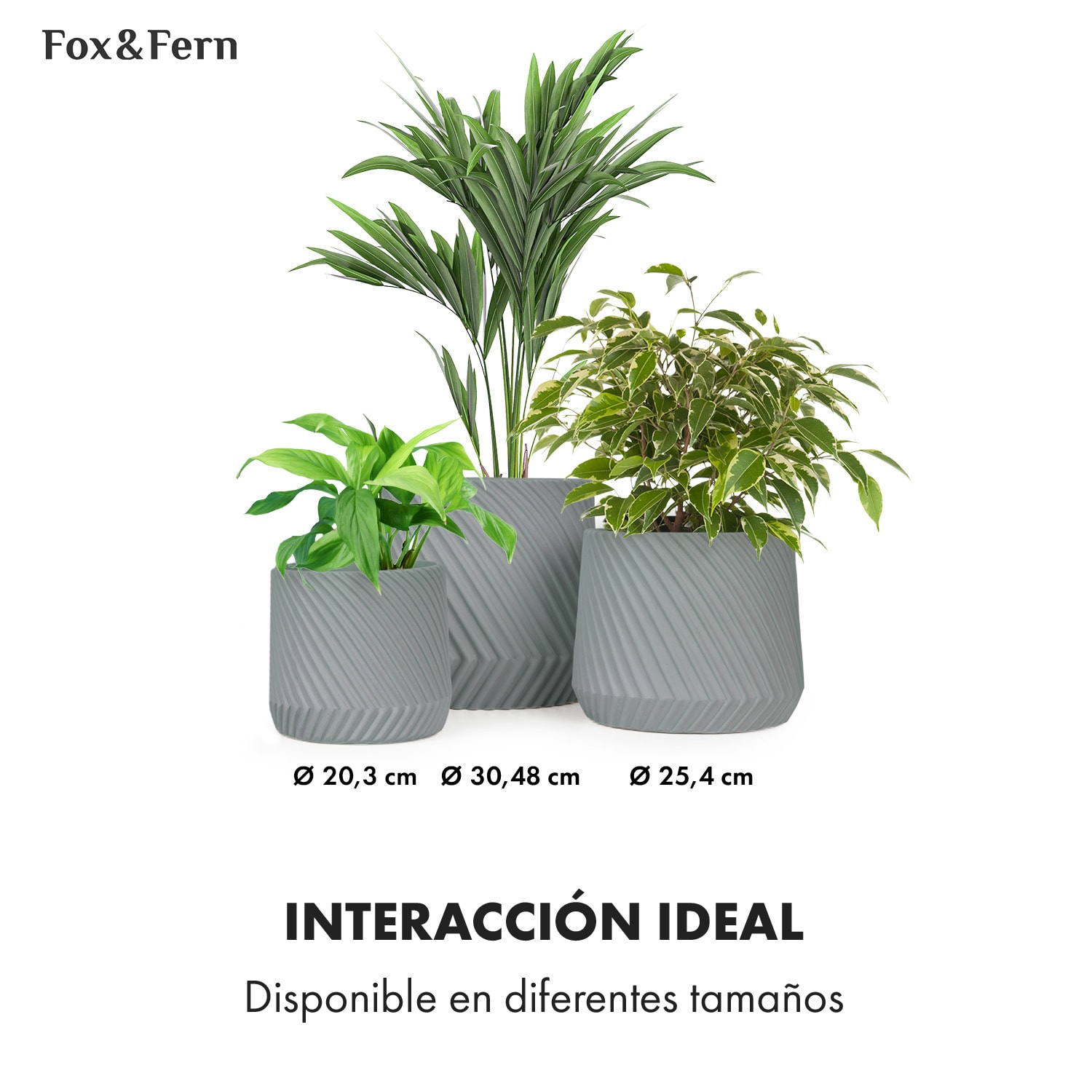 Maceta hecha a mano de polystone apto para plantas S (Ø 20,3 cm) | Gris Medio