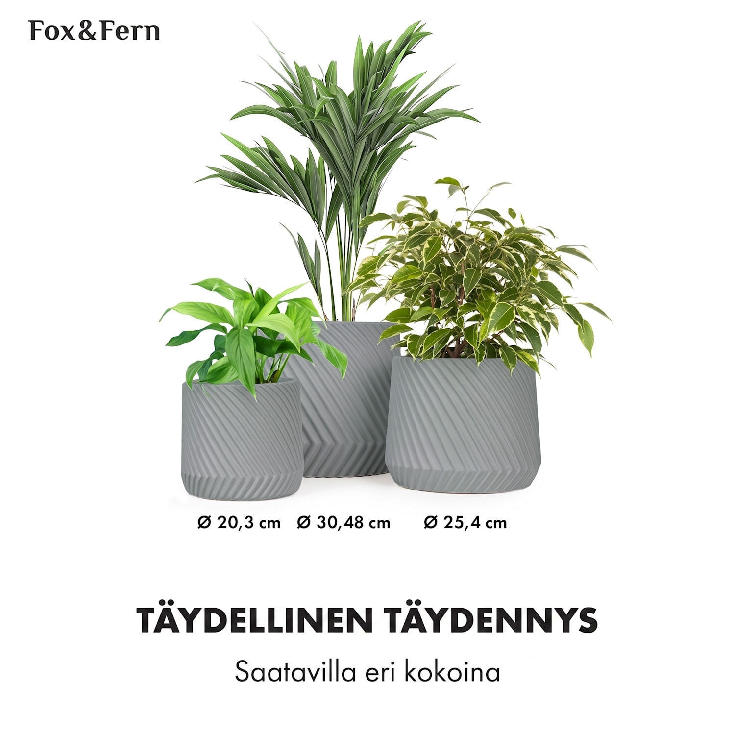Heusden kukkaruukku polystone kasviystävällinen käsintehty S (Ø 20,3 cm) | Keskiharmaa