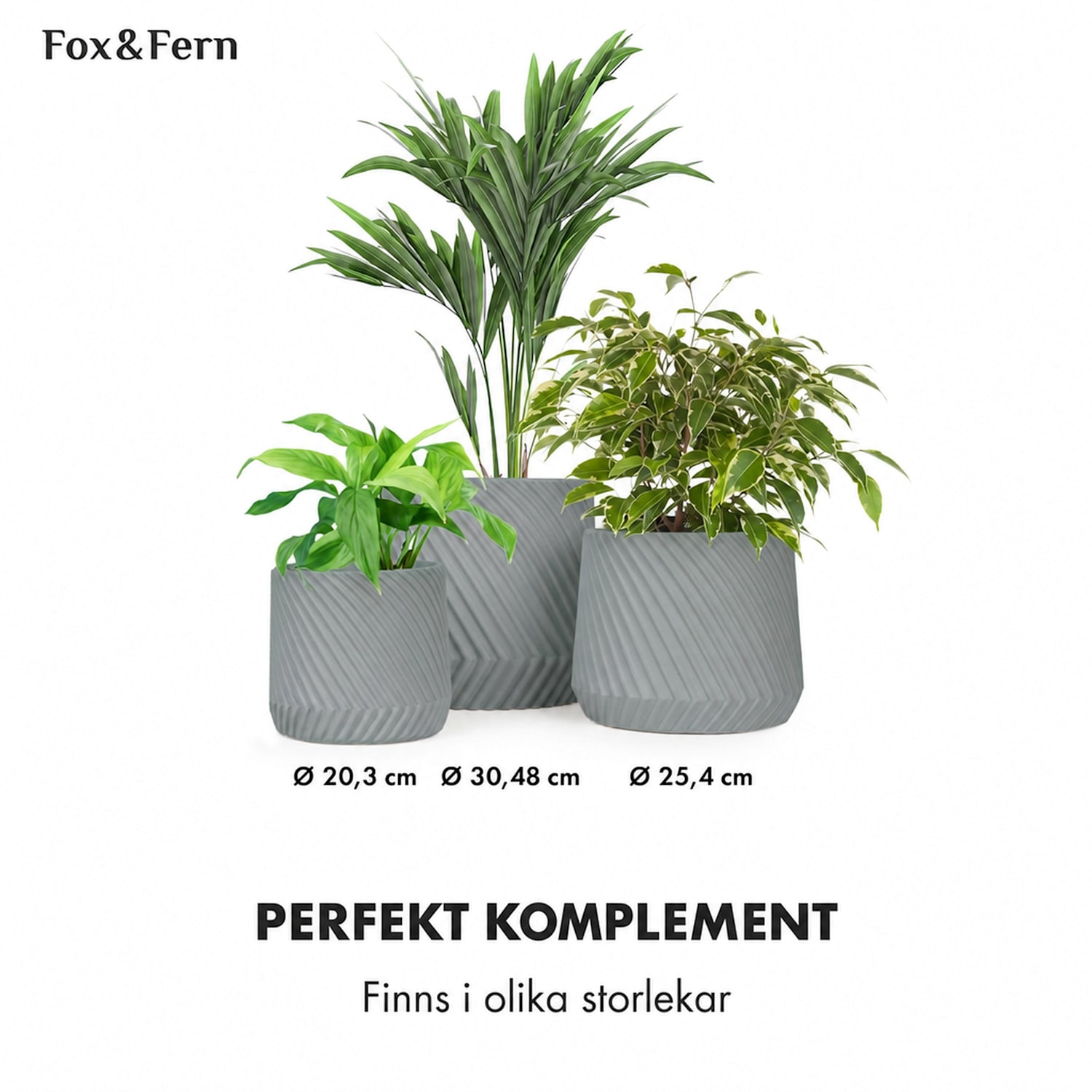 Heusden Blomkruka polystone växtvänlig handgjord S (Ø 20,3 cm) | Mellangrå