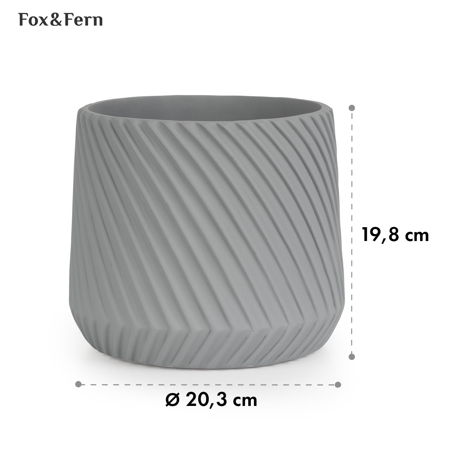 Maceta hecha a mano de polystone apto para plantas S (Ø 20,3 cm) | Gris Medio