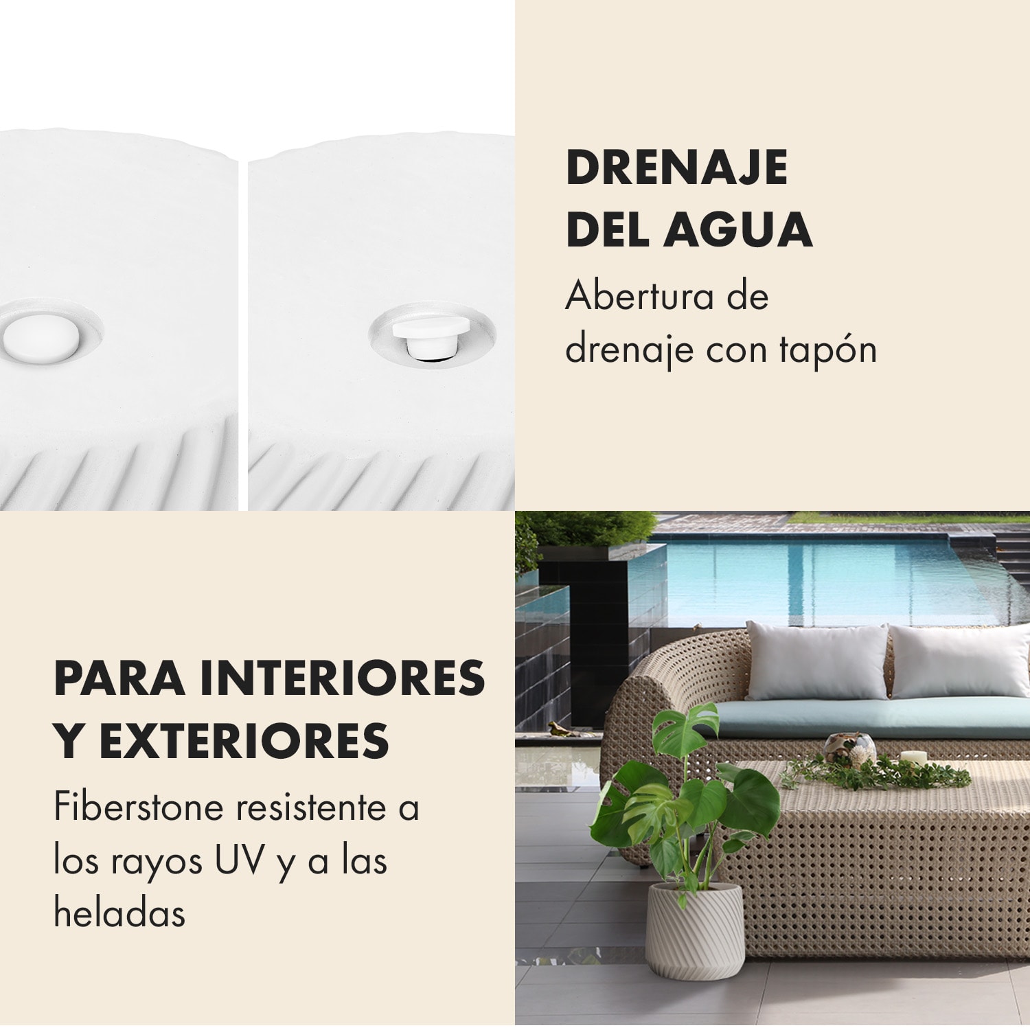 Maceta hecha a mano de polystone apto para plantas 