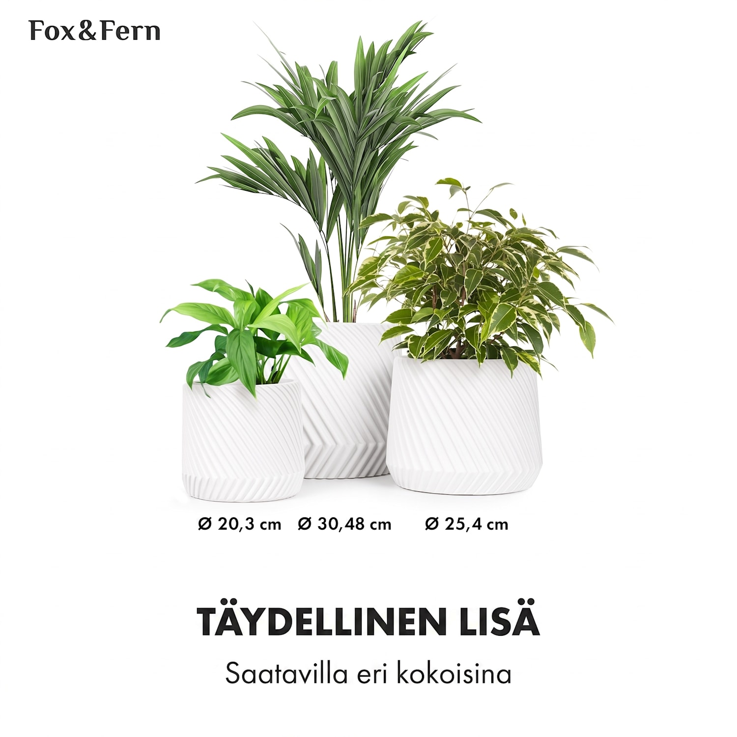 Heusden kukkaruukku polystone kasviystävällinen käsintehty M (Ø 25,4 cm) | Valkoinen