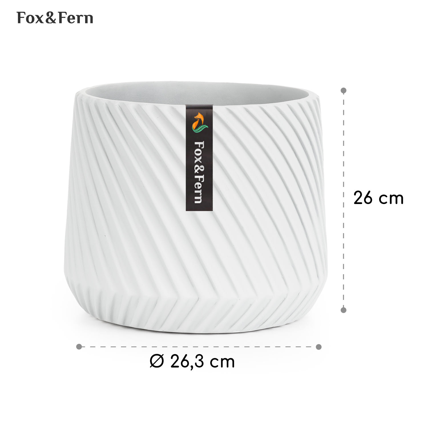 Heusden, kvetináč, Polystone, vhodný pre rastliny, ručná výroba M (Ø 25,4 cm) | Biela