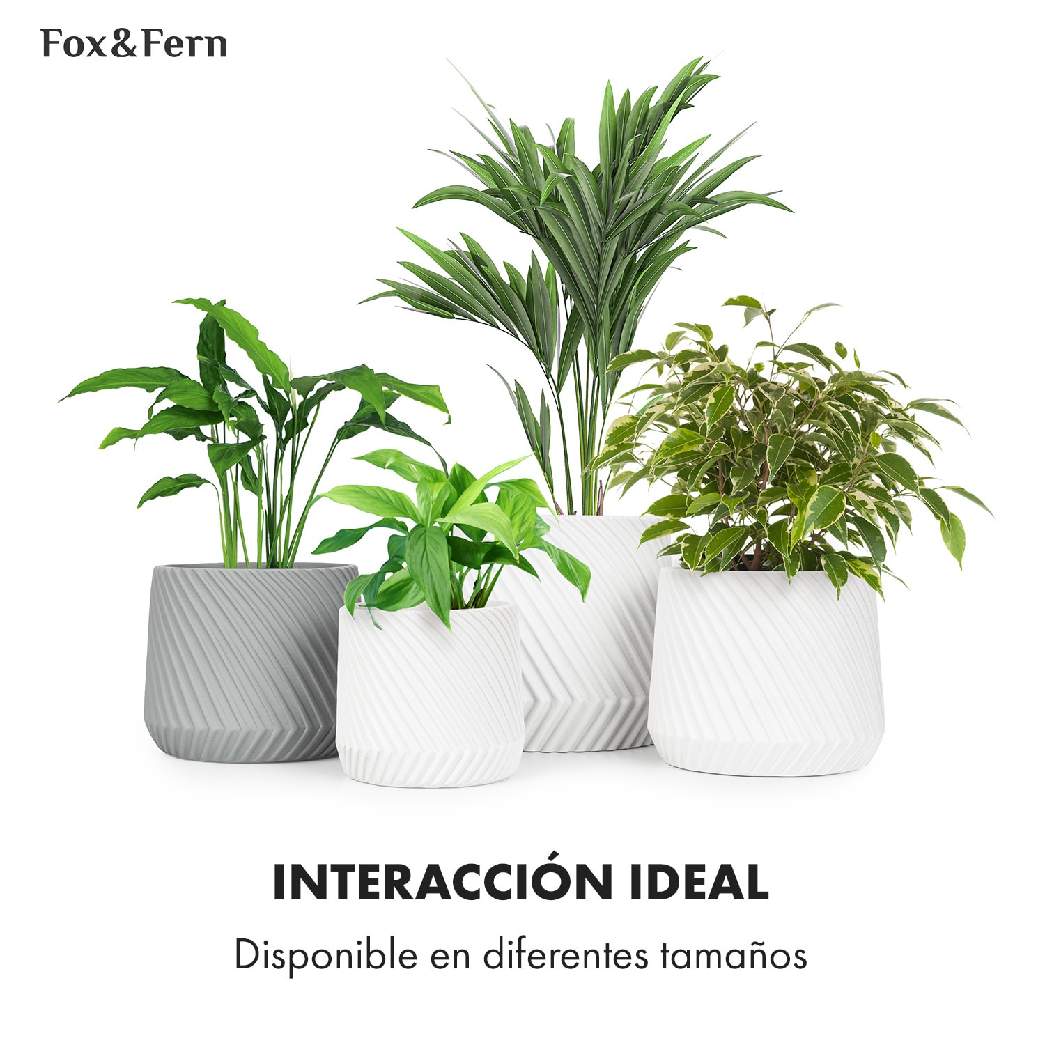 Maceta hecha a mano de polystone apto para plantas M (Ø 25,4 cm) | Gris Medio