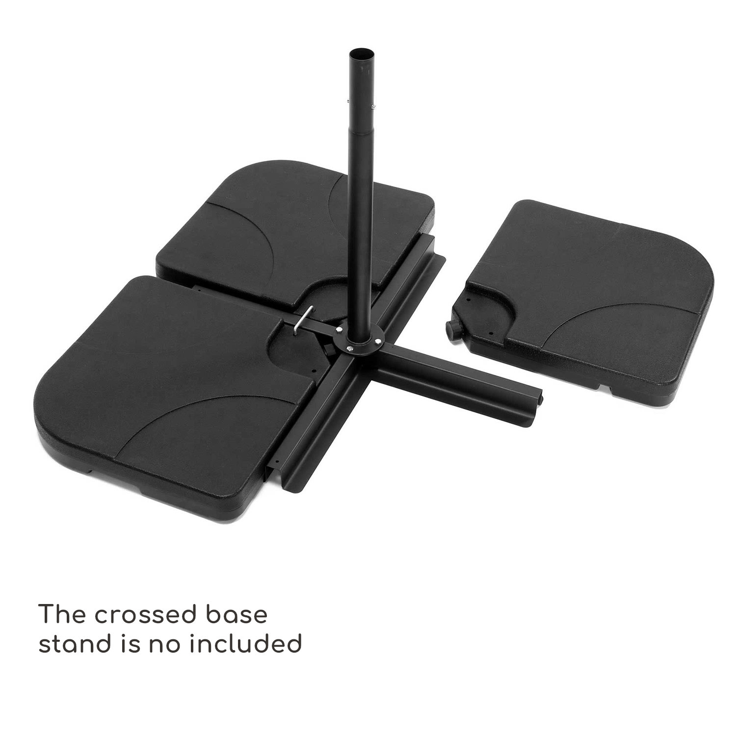 Limousin, utežne plošče za stojalo senčnika, 80 kg, prazne plošče, komplet 4 kosov 