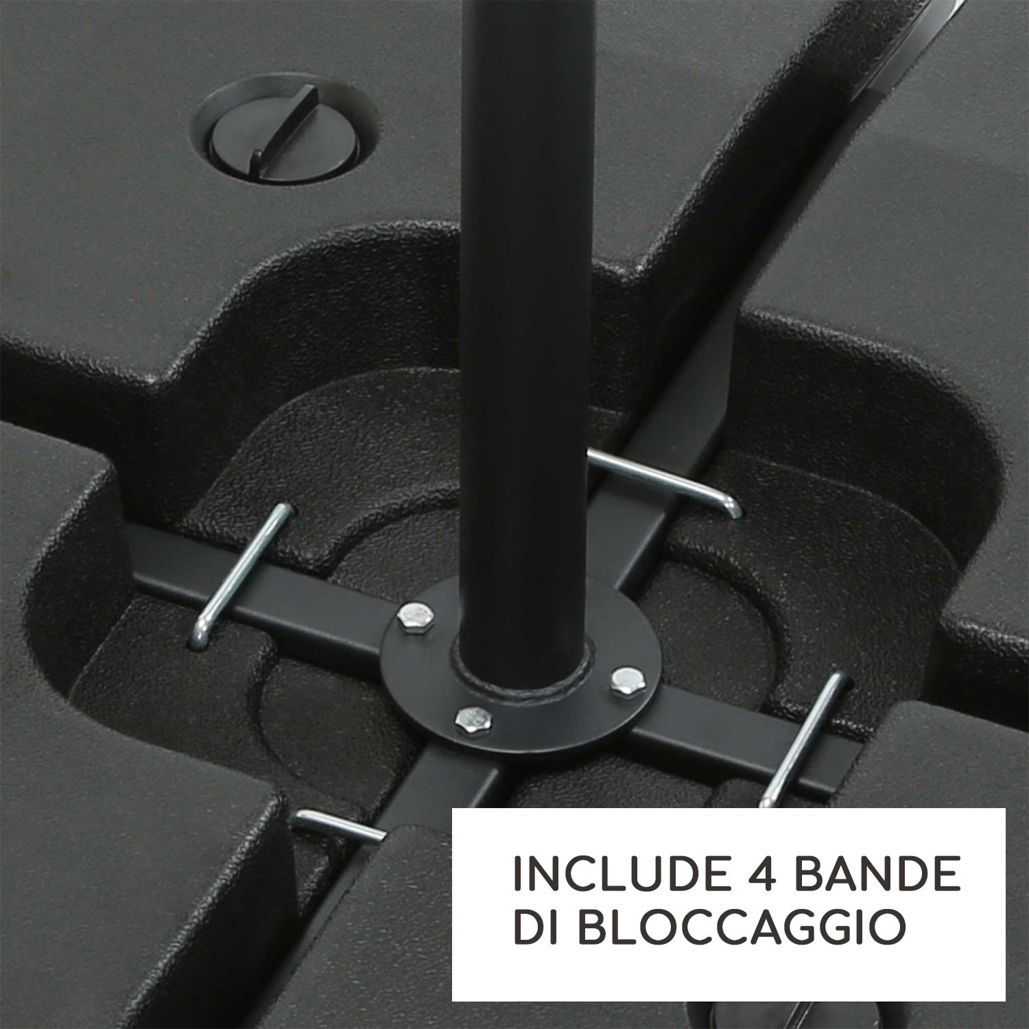 Limousin - Pesi di supporto per ombrelloni,140 kg, pesi vuoti, set da 4 pz. Quadrato/Quadrata | L
