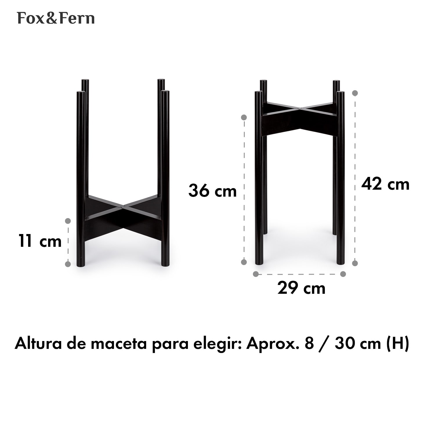 Portaplantas Zeist 2 alturas combinables de diseño insertable acabado natural M (hoch, Ø 25,4 cm) | Blanco / negro
