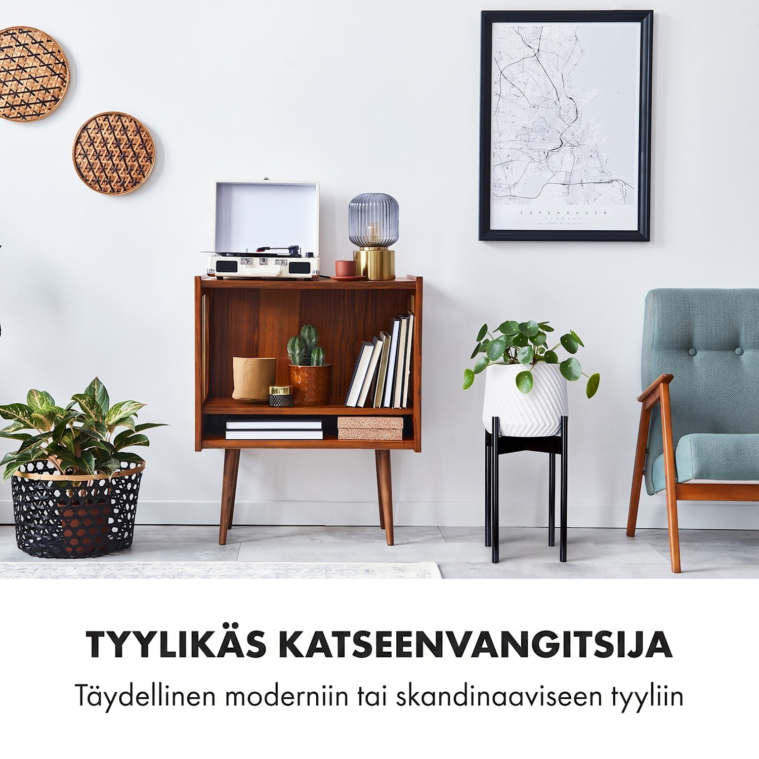 Zeist-kasviteline 2 korkeutta yhdisteltävissä pistojärjestelmä käsittelemätön M (hoch, Ø 25,4 cm) | Valkoinen / musta