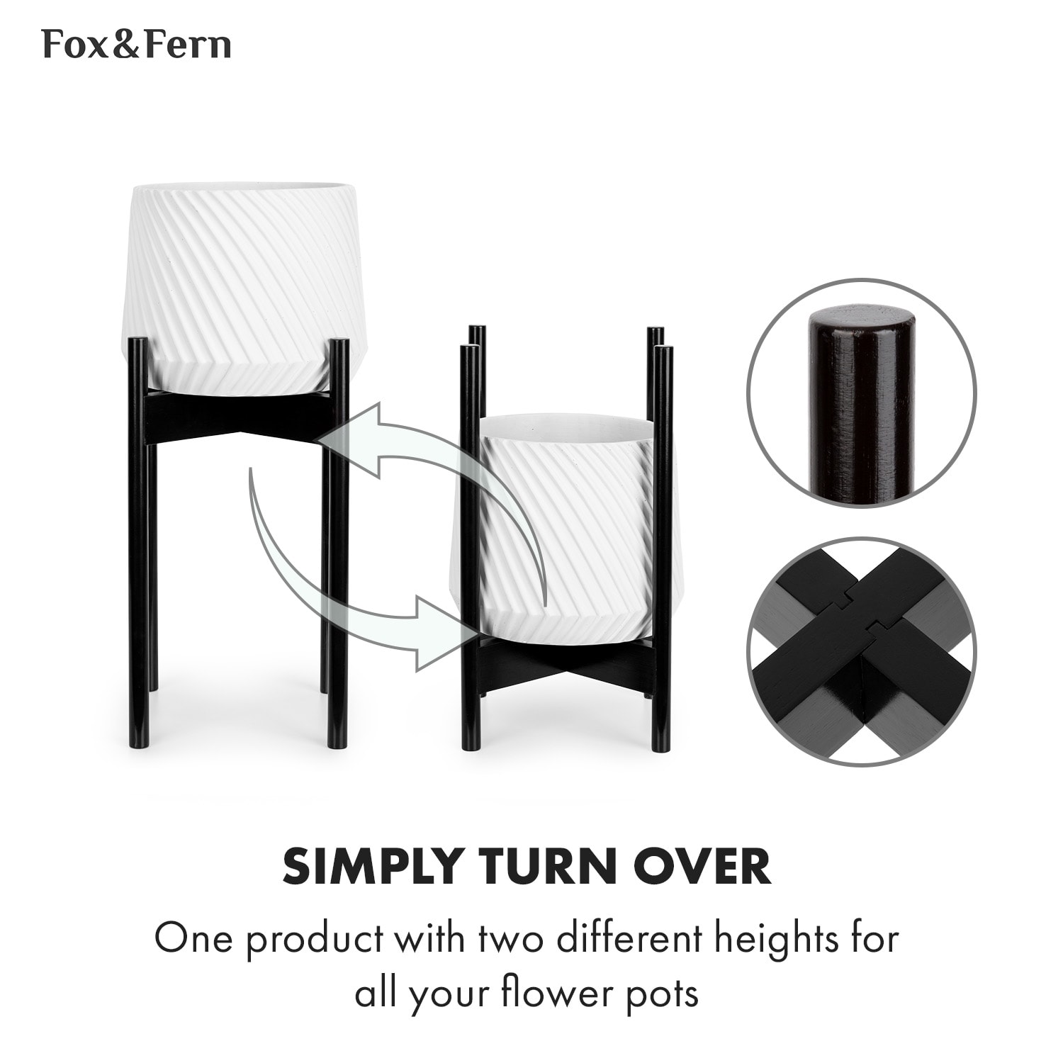 Zeist, stojala za rože, 2 višini, možnost kombiniranja, natakljiva oblika, naravni