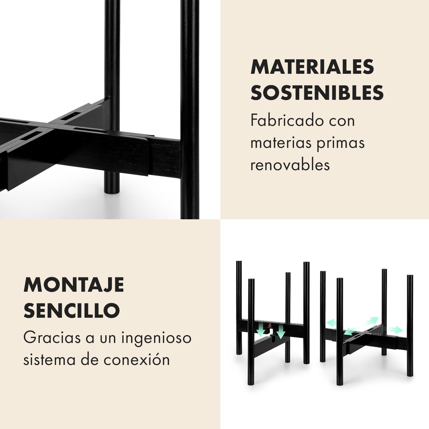 Portaplantas Deventer para macetas de 20,3-30,5 cm Ø 2 alturas 