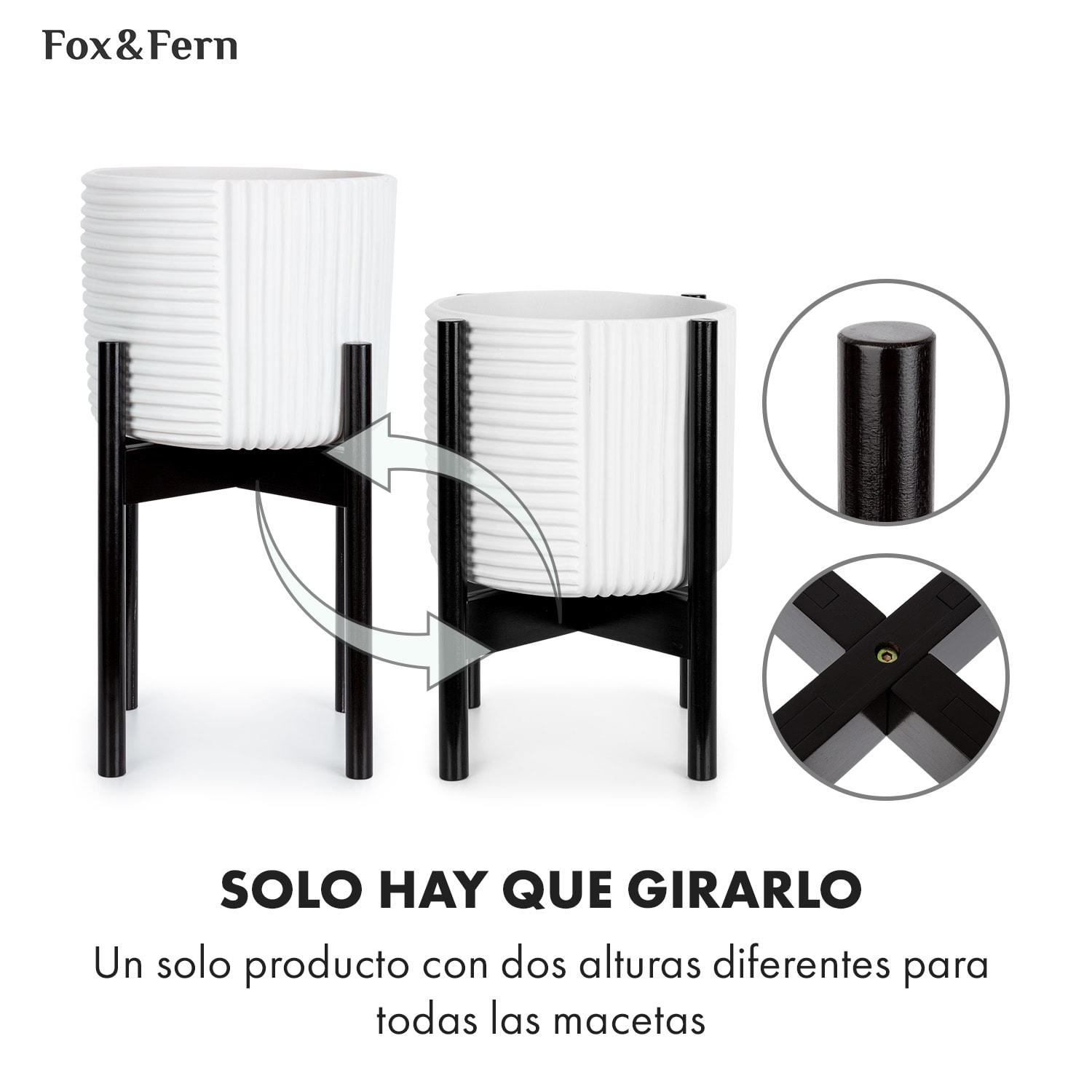 Portaplantas Deventer para macetas de 20,3-30,5 cm Ø 2 alturas 