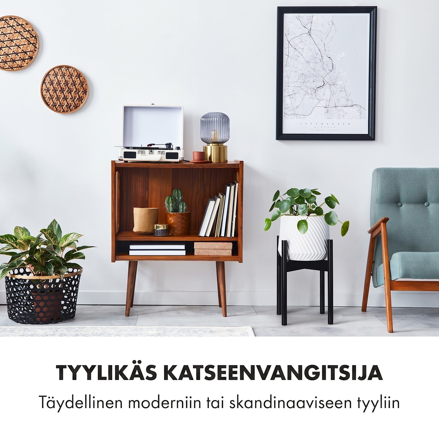 Deventer kasviteline 20,3–30,5 cm halkaisijan ruukuille 2 korkeutta M-XL (Ø ca. 28 - 38 cm) | Musta Puu