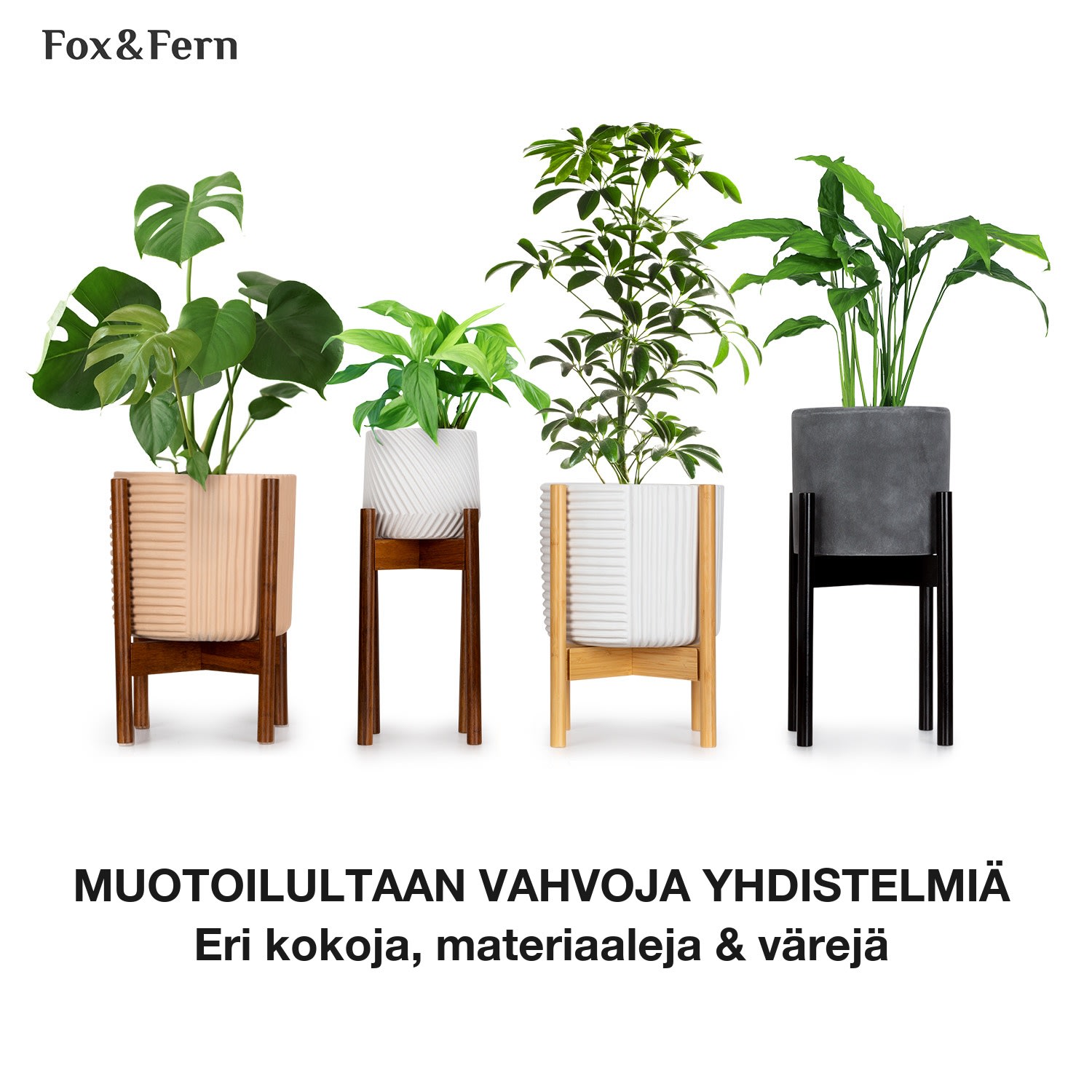 Deventer kasviteline 20,3–30,5 cm halkaisijan ruukuille 2 korkeutta M-XL (Ø ca. 28 - 38 cm) | Musta Puu