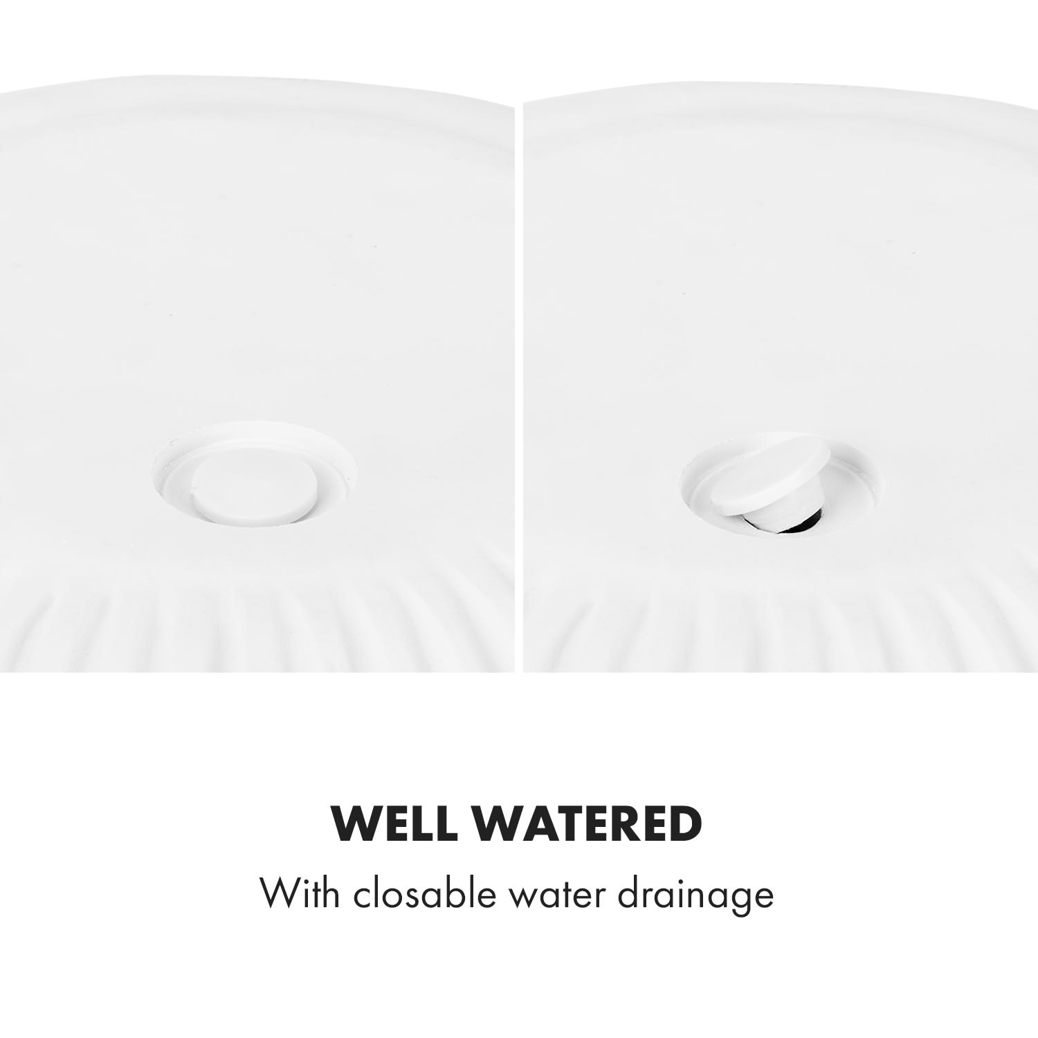 Hasselt, kvetináč z polystonu, ručne robený L (Ø 30,48 cm) | Biela