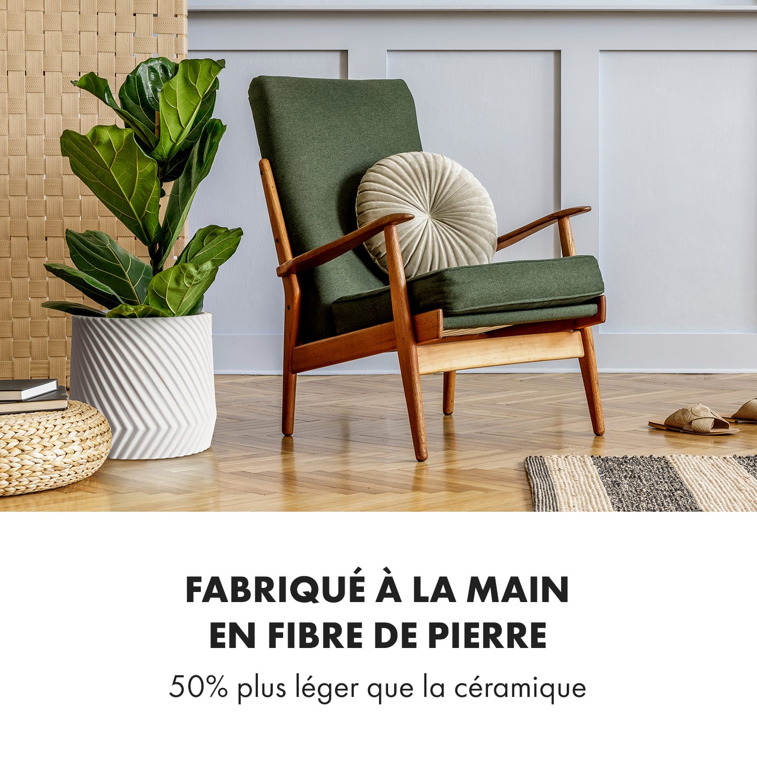 Bloempot Heusden polystone plantvriendelijk handgemaakt 