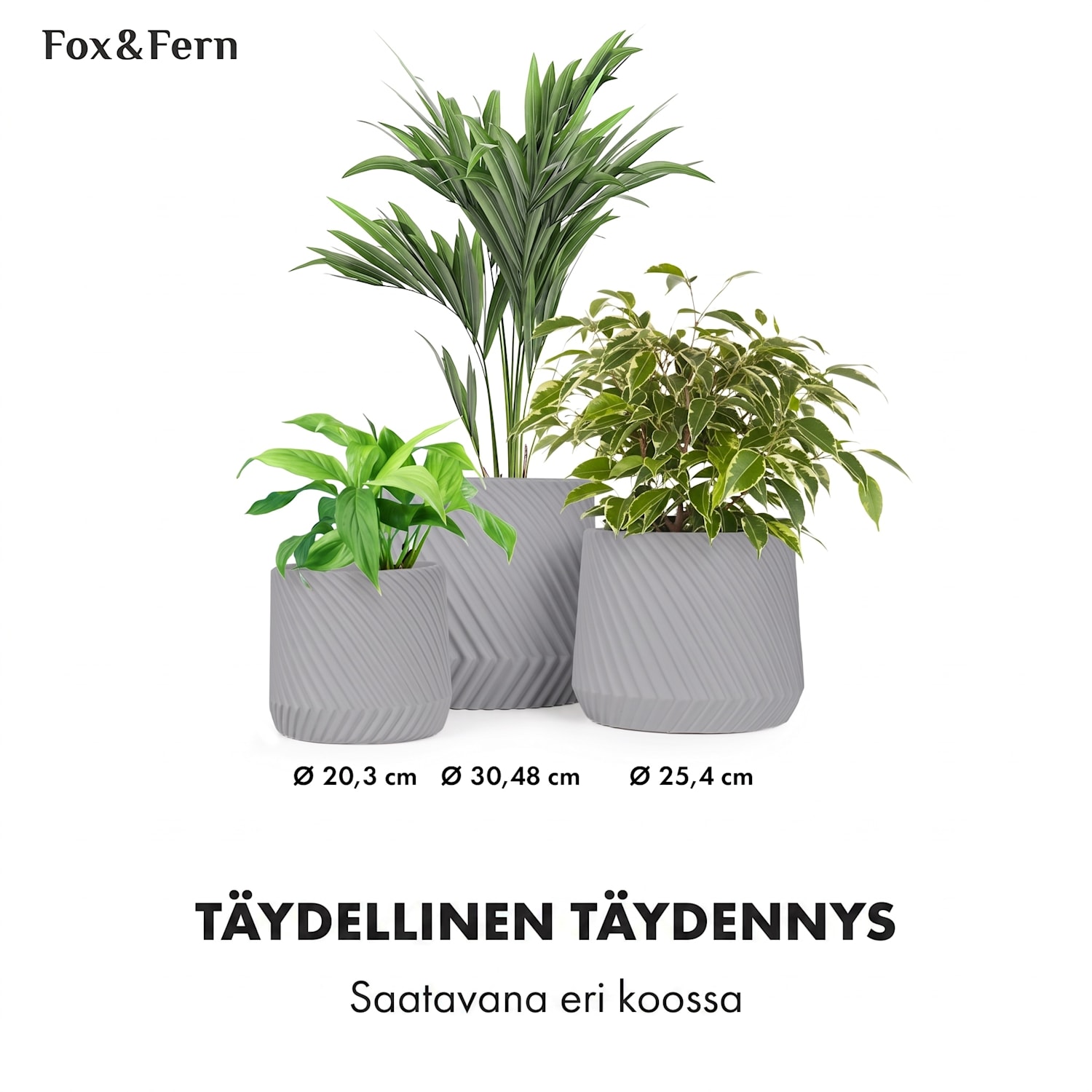 Heusden kukkaruukku polystone kasviystävällinen käsintehty L (Ø 30,48 cm) | Keskiharmaa