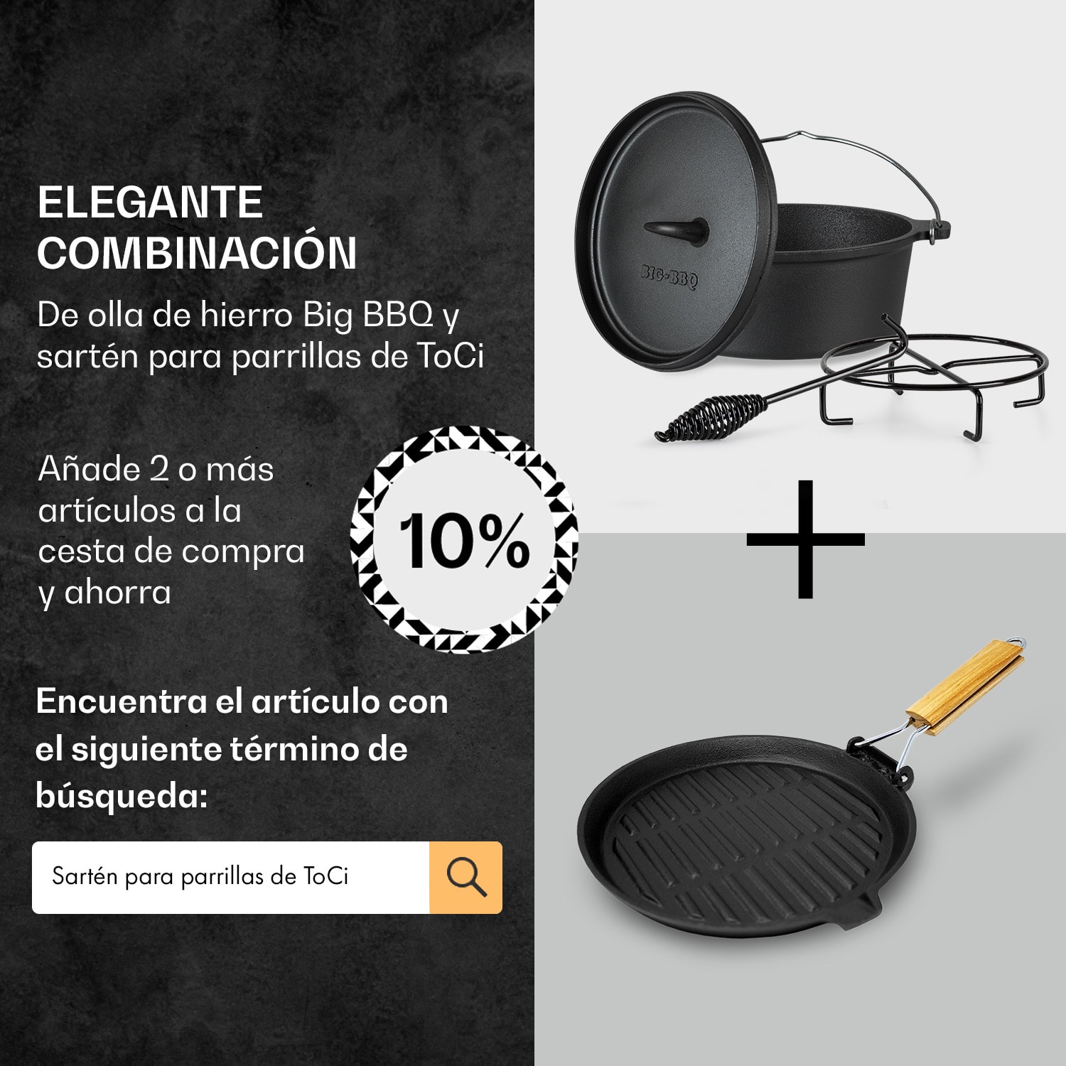 Galloway Dutch Oven 3.3 BBQ hierro fundido marcado tamaño S / 3.3 qt ca. 3,1 L / 3.3 qt | sin pies