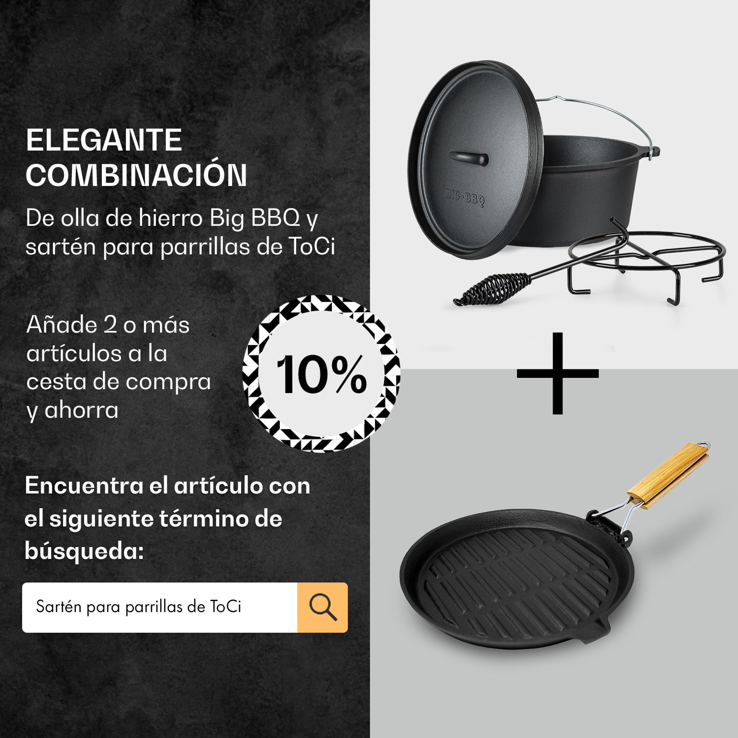 Galloway Dutch Oven 7.6 BBQ hierro fundido marcado tamaño L / 7.6 qt ca. 7,2 L / 7.6 qt | sin pies
