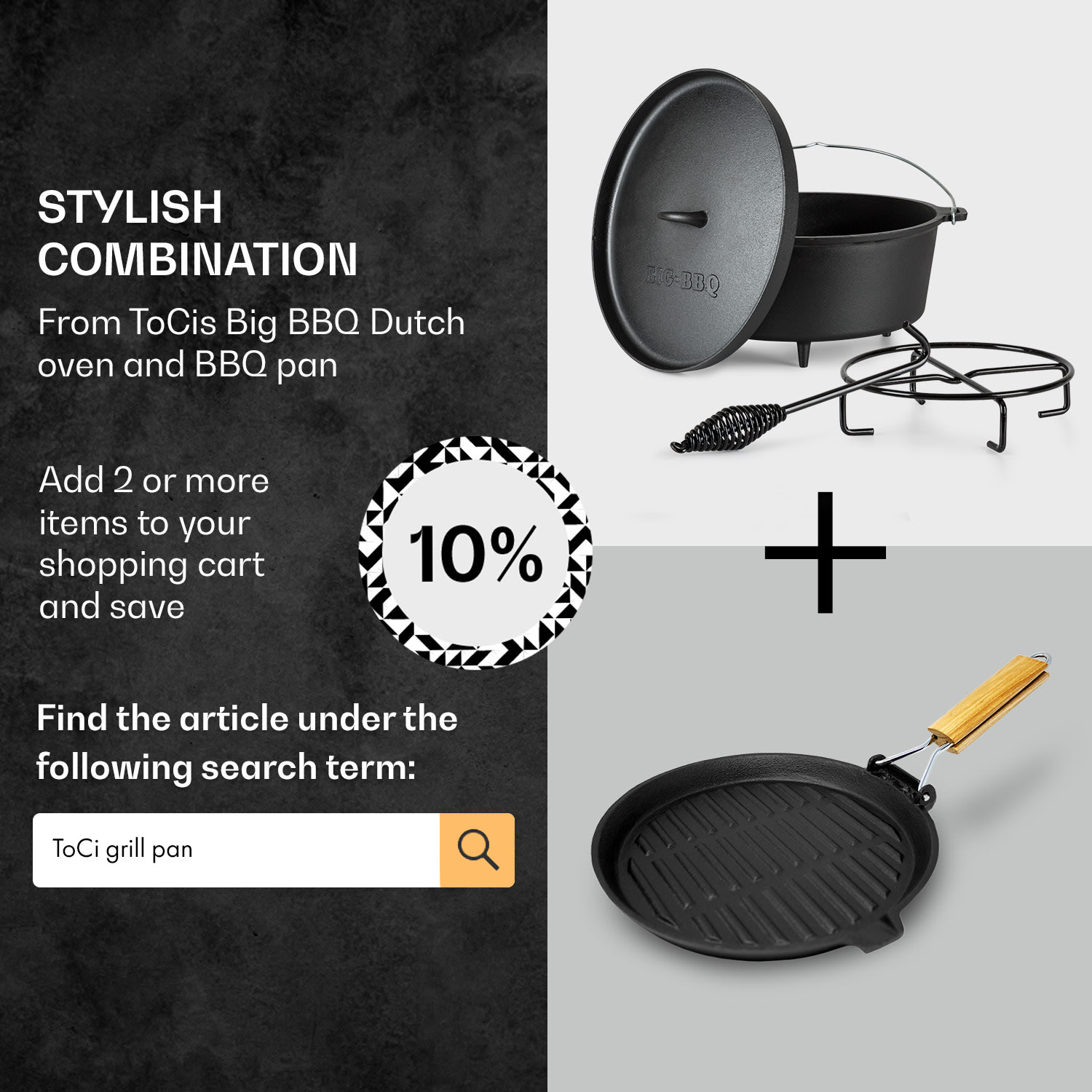 Galloway, öntöttvas edény, 11.3 barbecue edény, öntöttvas, lábacskák, XL/10,7 l méret 