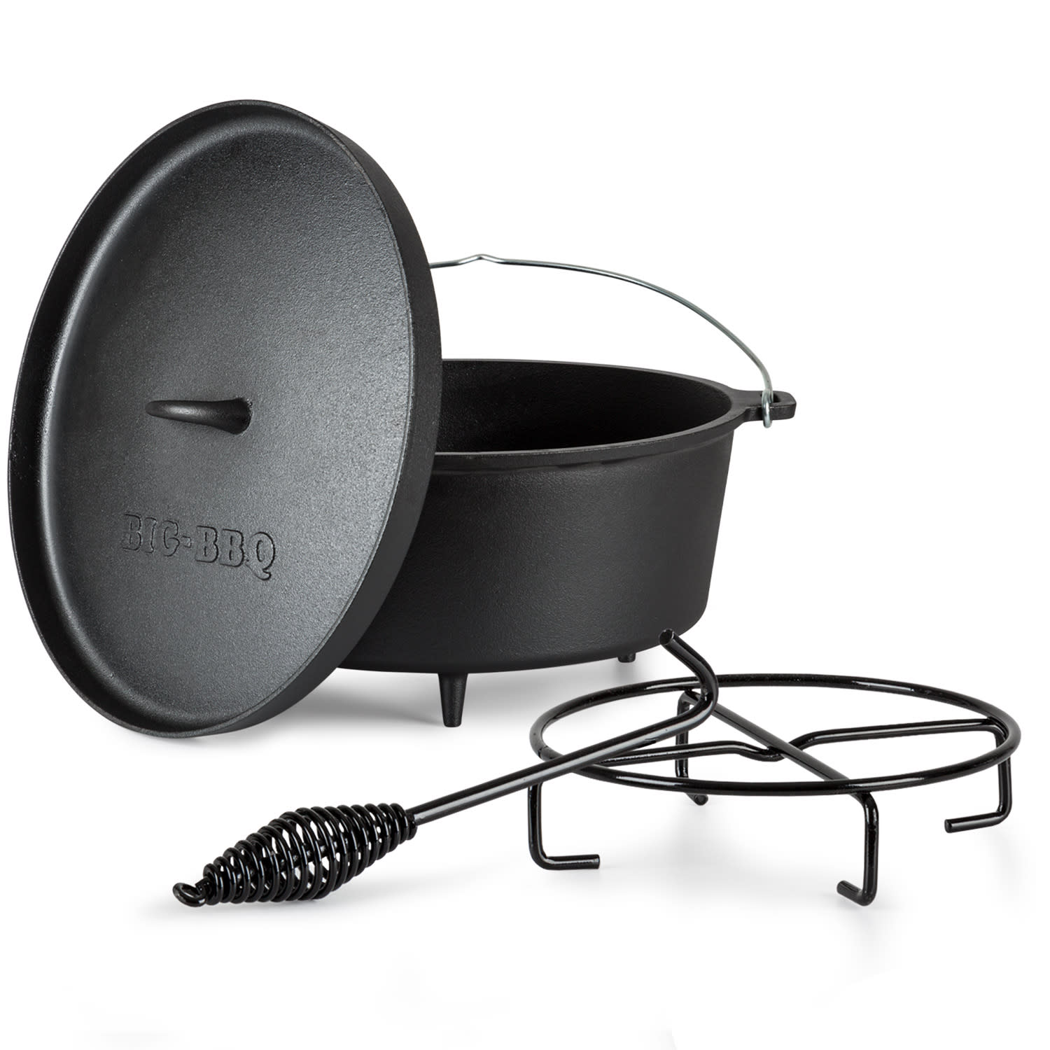 Galloway Dutch Oven 11.3 BBQ-Topf Gusseisen Standfüße Größe XL / 11.3 qt 