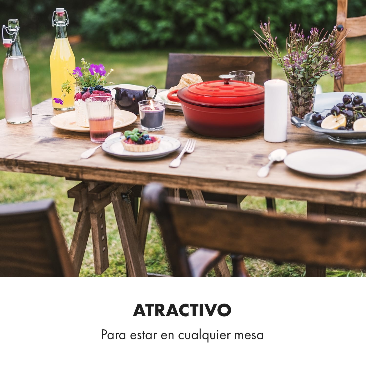 Olla Podolica 4 litros, cacerola de hierro fundido esmaltado ovalada dos asas 4 Ltr. | Rojo
