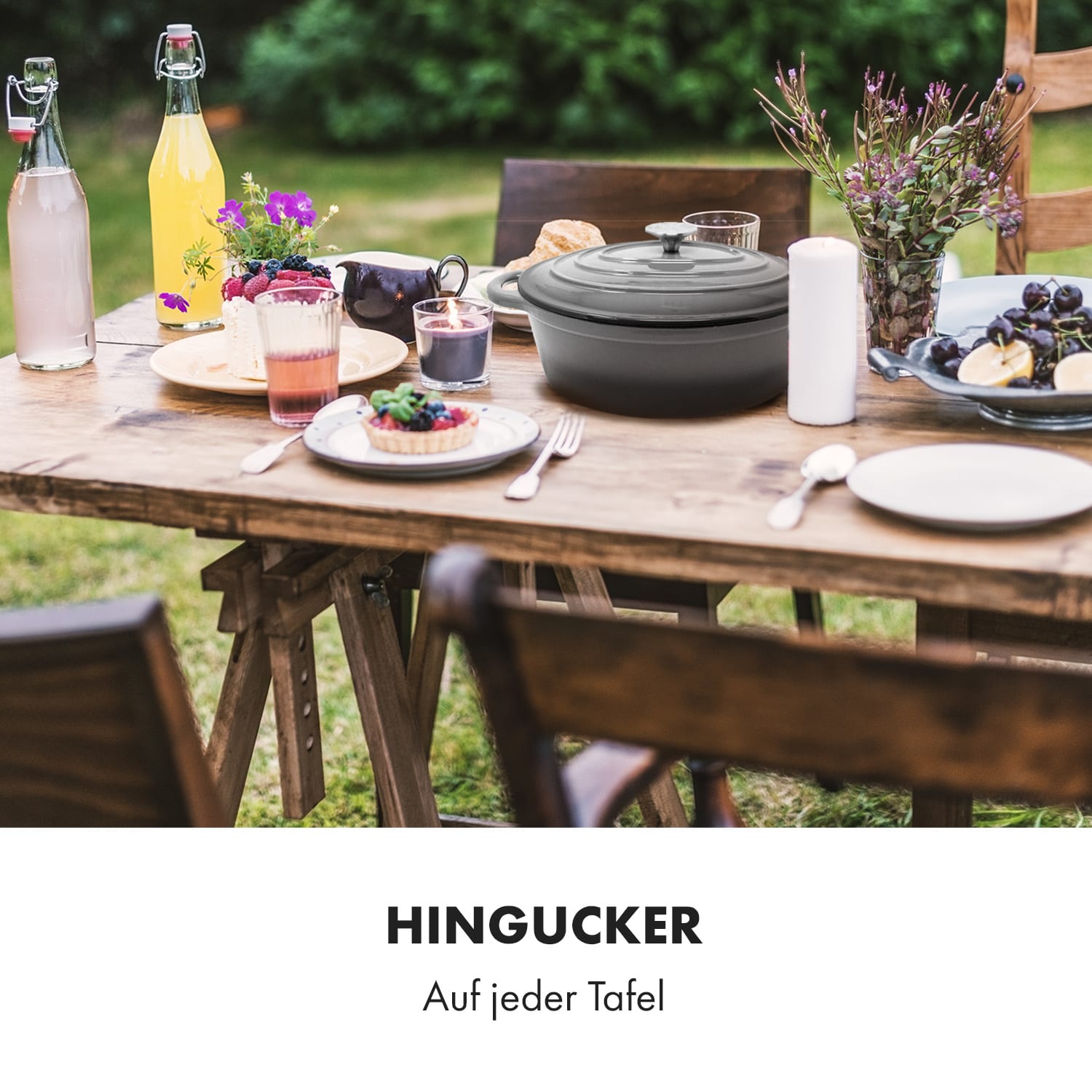 Podolica Bräter 4 Liter Kasserolle Gusseisen emailliert oval zwei Griffe 4 Ltr. | Mittelgrau