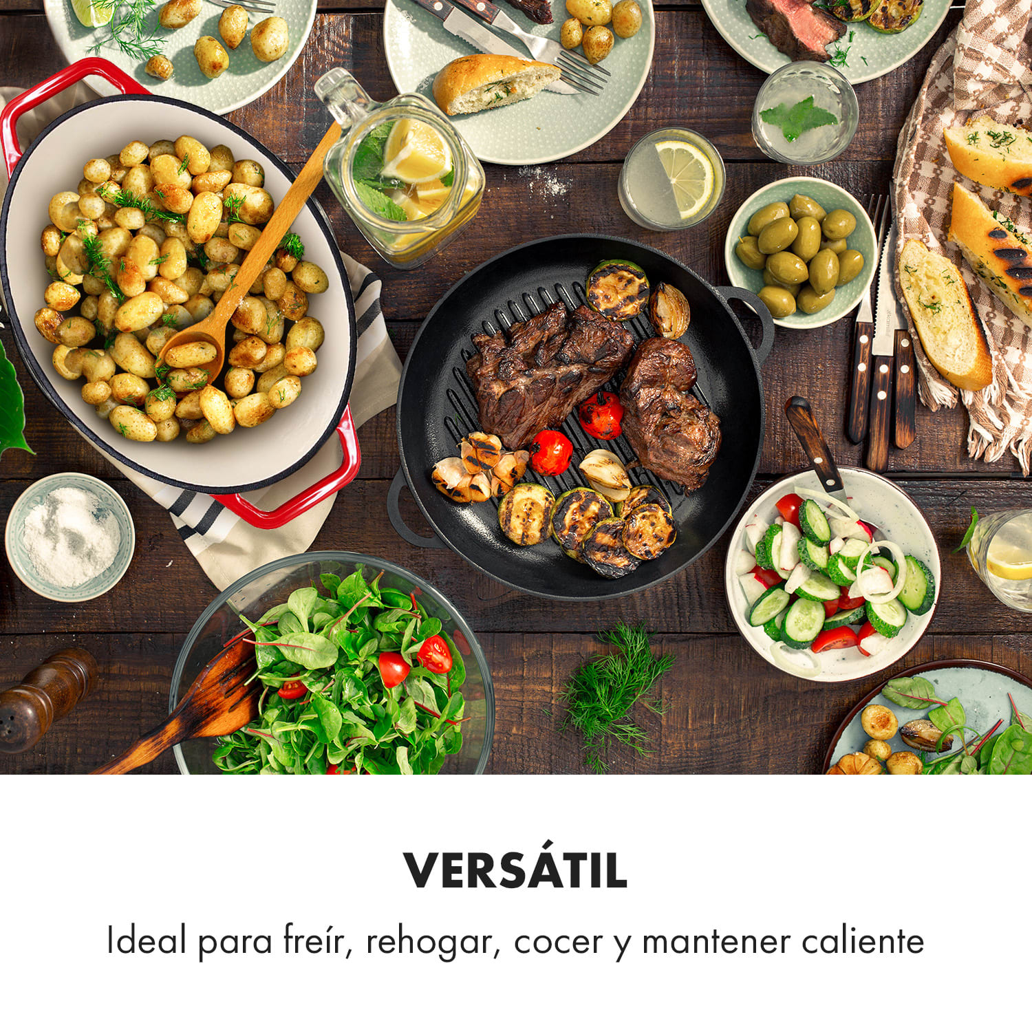 Olla Podolica 5,5 litros, cacerola de hierro fundido esmaltado ovalada dos asas 5,5 Ltr. | Rojo