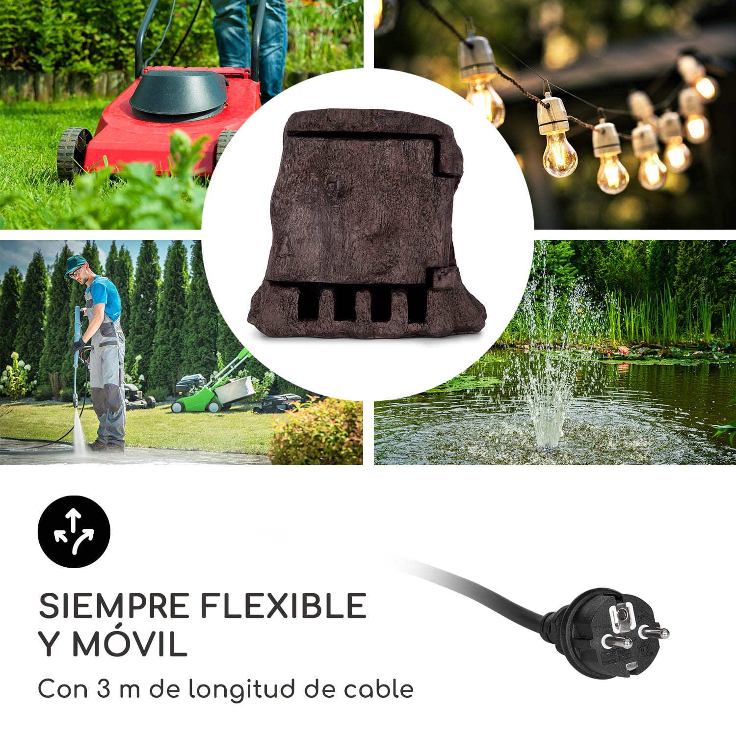 Power Tree Smart Toma de corriente para jardín Control wifi 3680 W IP44 árbol | 3 m