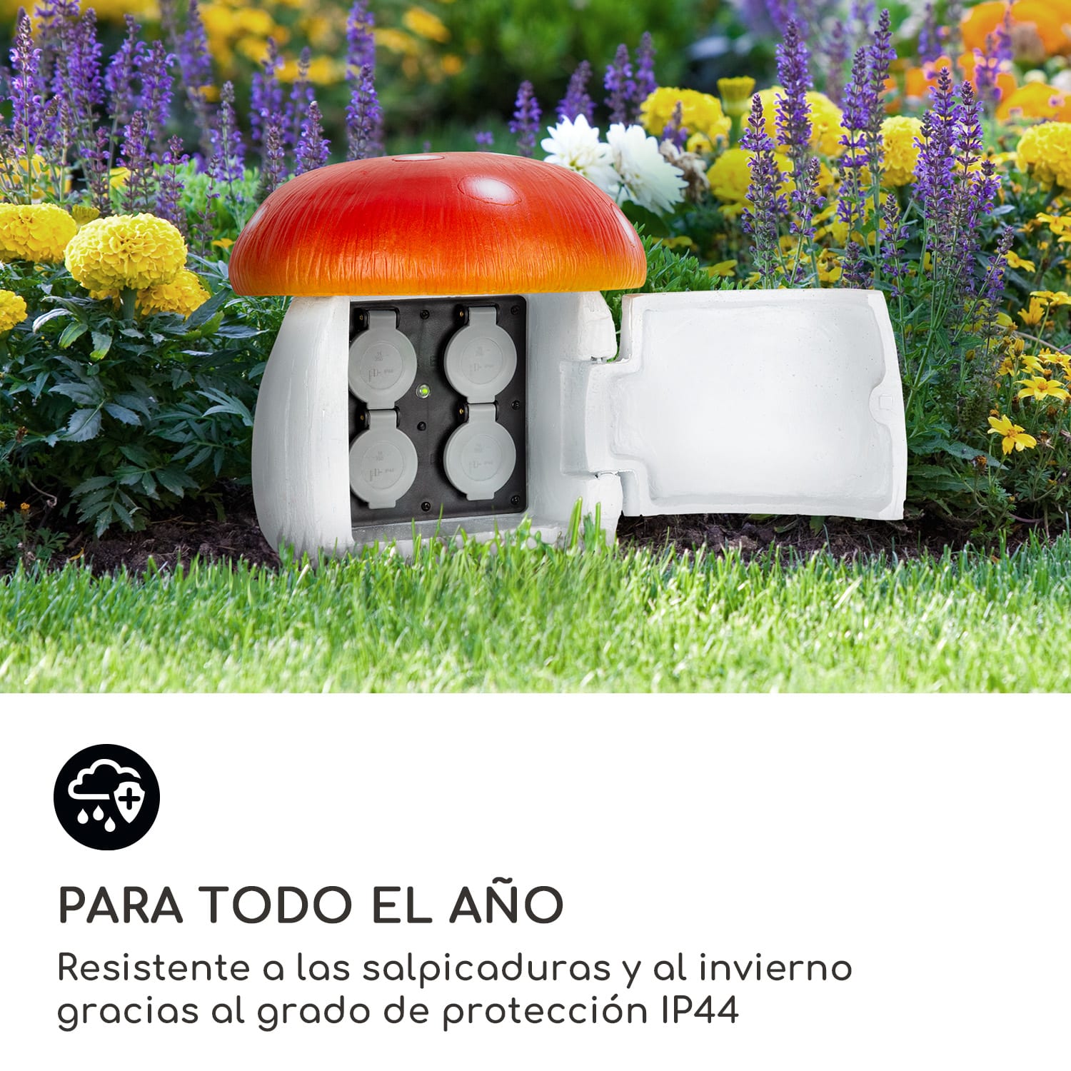 Power Mushroom Smart Toma de corriente para jardín Control wifi 3680 W IP44 Champiñón | 3 m