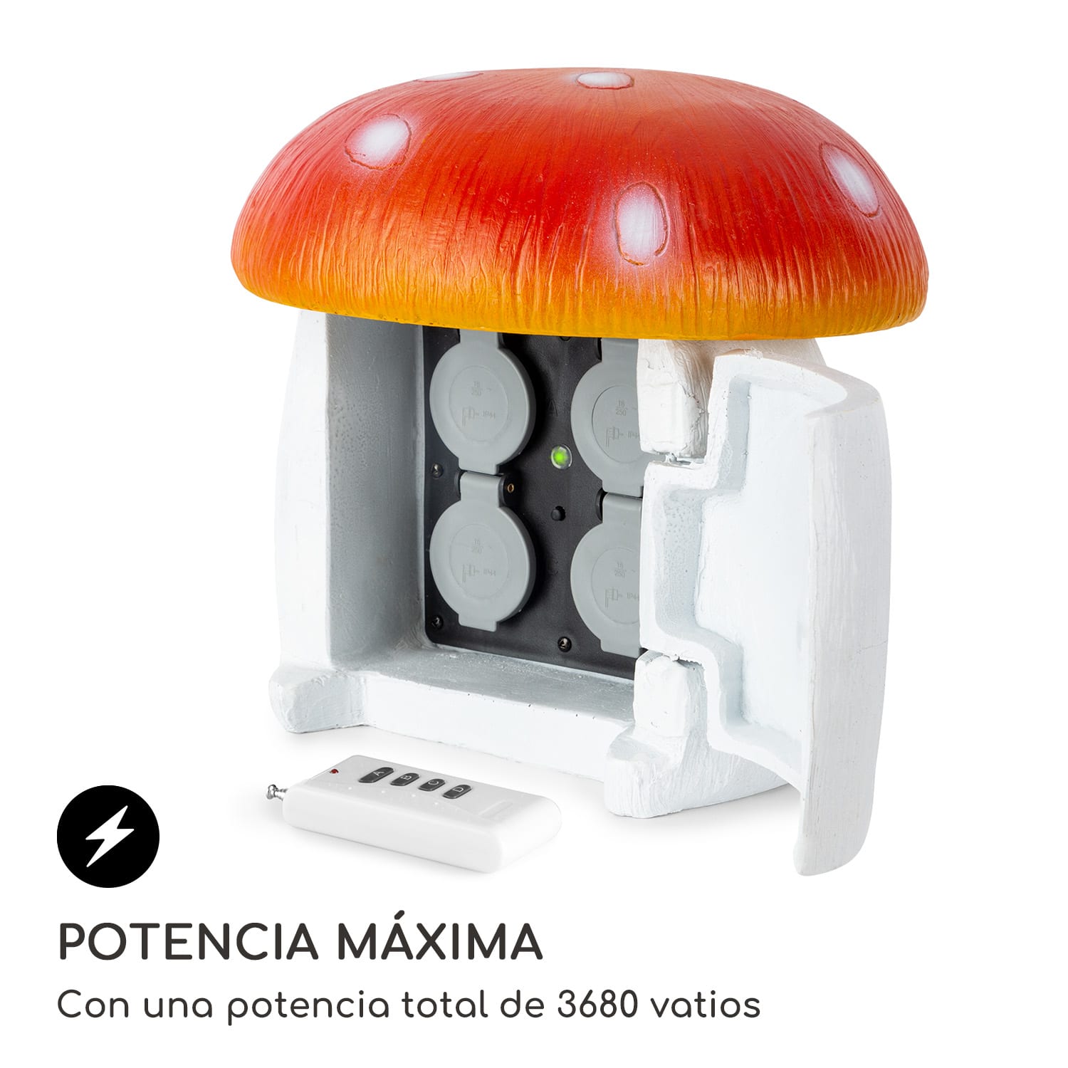 Power Mushroom Smart Toma de corriente para jardín Control wifi 3680 W IP44 Champiñón | 3 m