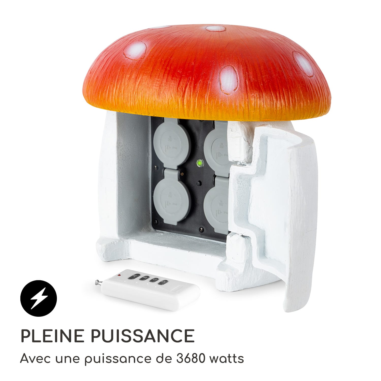 Power Mushroom Smart Prise de jardin contrôle par WiFi 3680 watts IP44 Champignon | 3 m