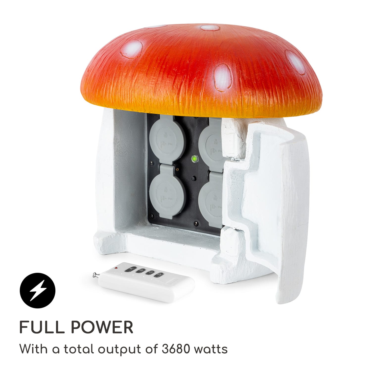 Power Mushroom Smart, gniazdo ogrodowe, sterowanie przez Wi-Fi, 3680 W, IP44 Grzyb | 3 m