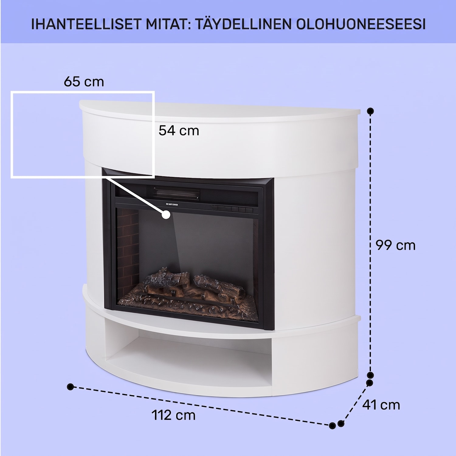 Loloru sähkötakka lämpöpuhallin 900/1800 W viikkoajastin kaukosäädin Valkoinen