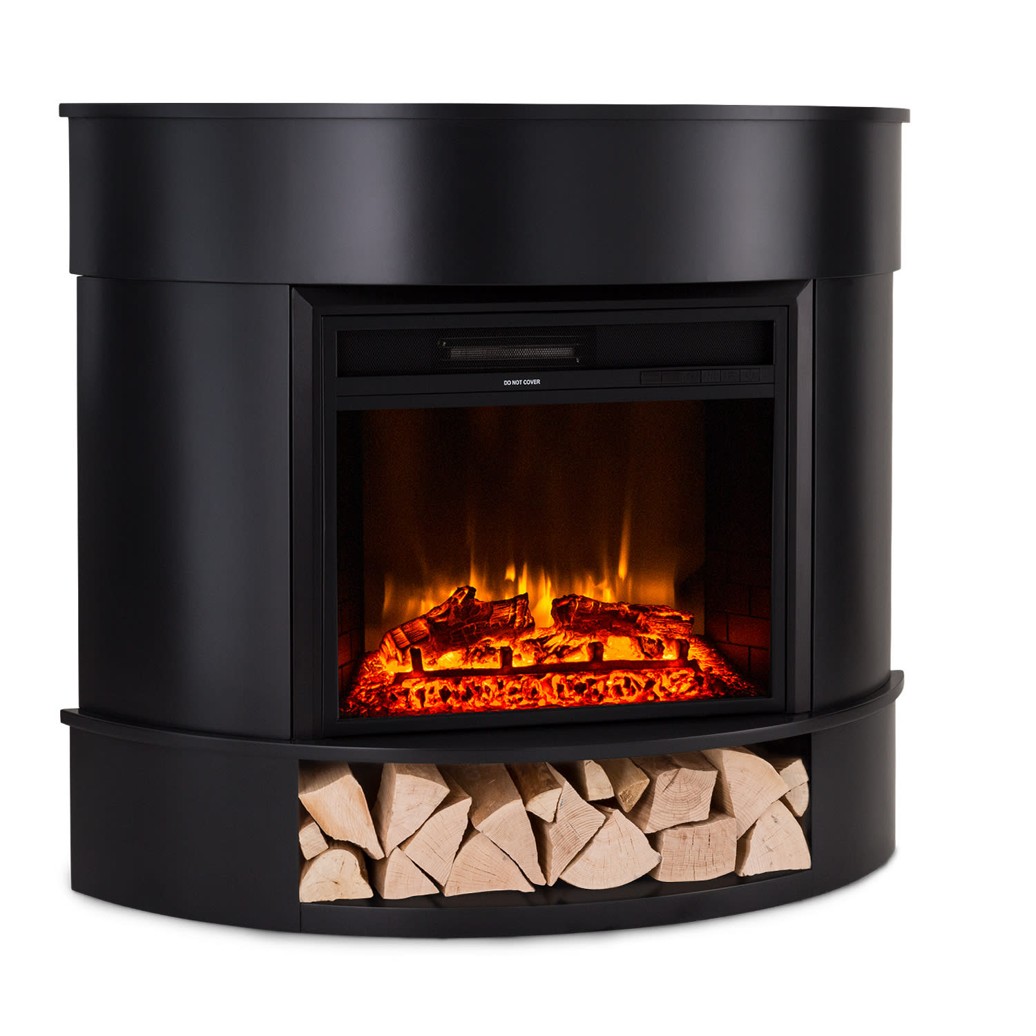 Loloru Chimenea eléctrica Calefactor ventilador 900/1800W Temporizador semanal Mando a distancia Negro