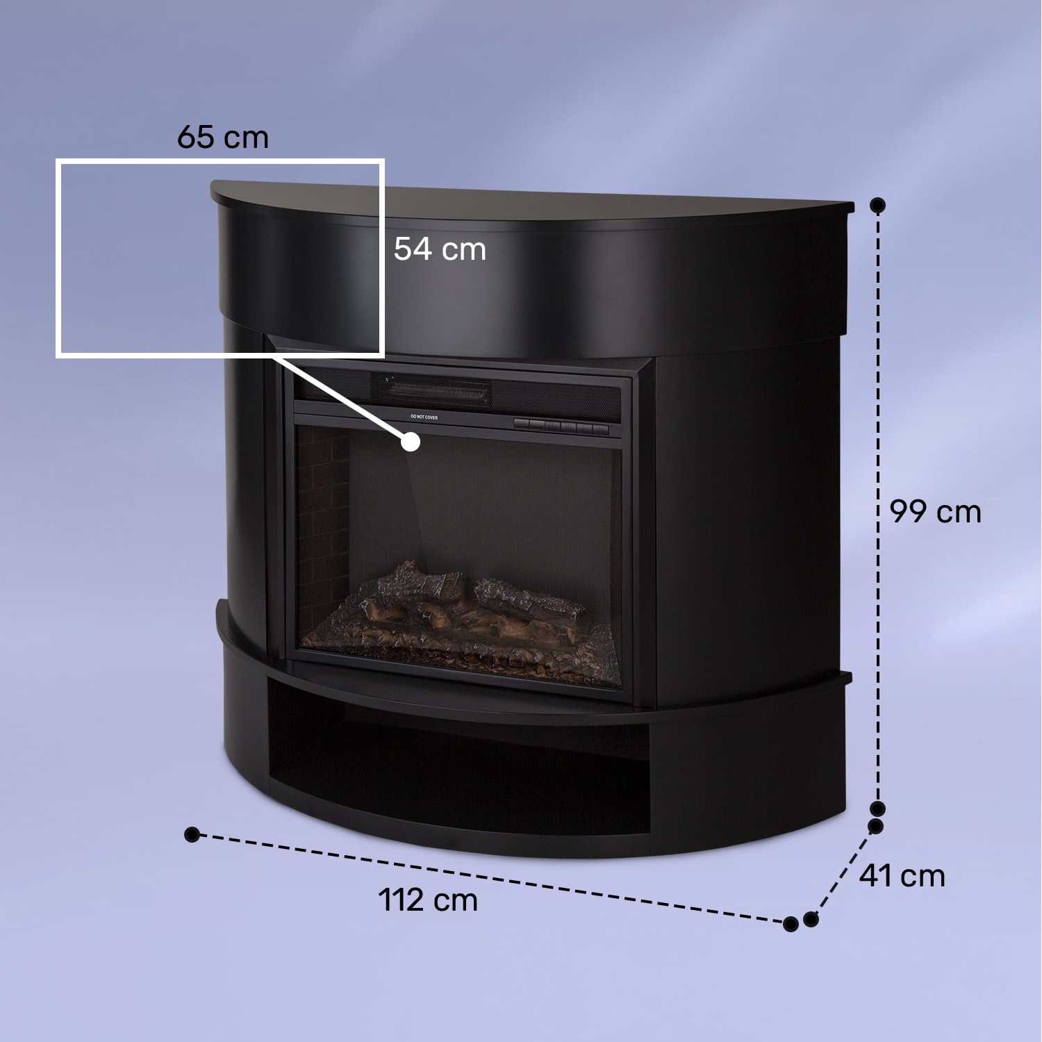 Loloru, elektrický krb, 900/1800 W, týdenní časovač, dálkové ovládání 