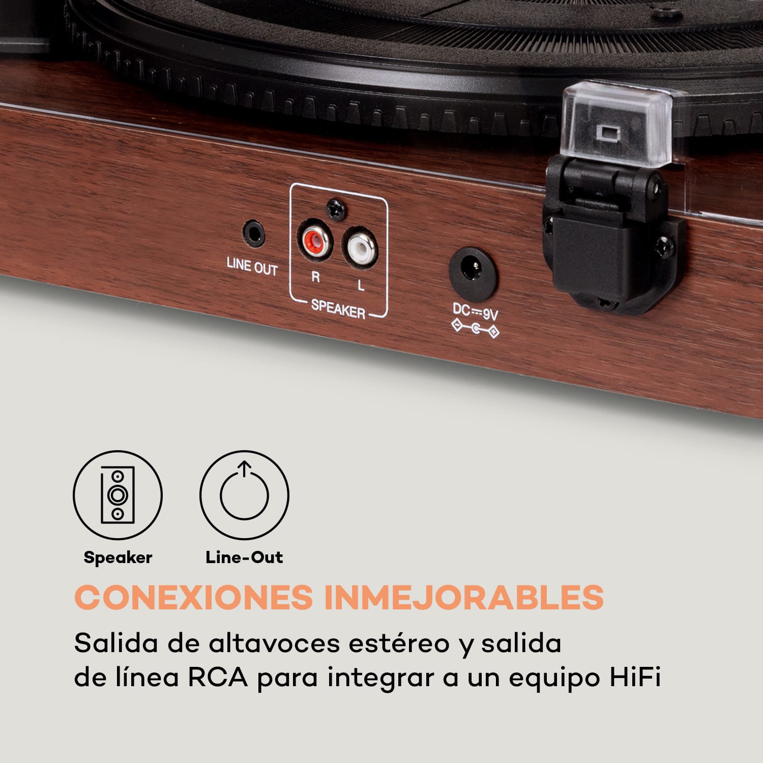 Tocadiscos TT-Play SE cubierta antipolvo Bluetooth 33/45/78 rpm Pitch Caoba