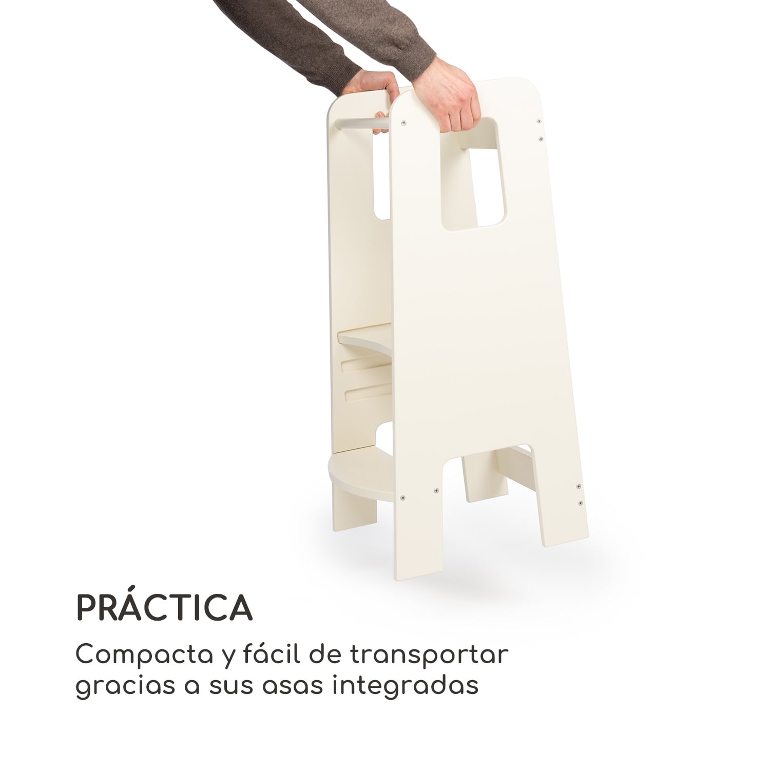 Ully Torre de aprendizaje taburete Montessori Multiplex 40,5 x 86 x 38 cm 