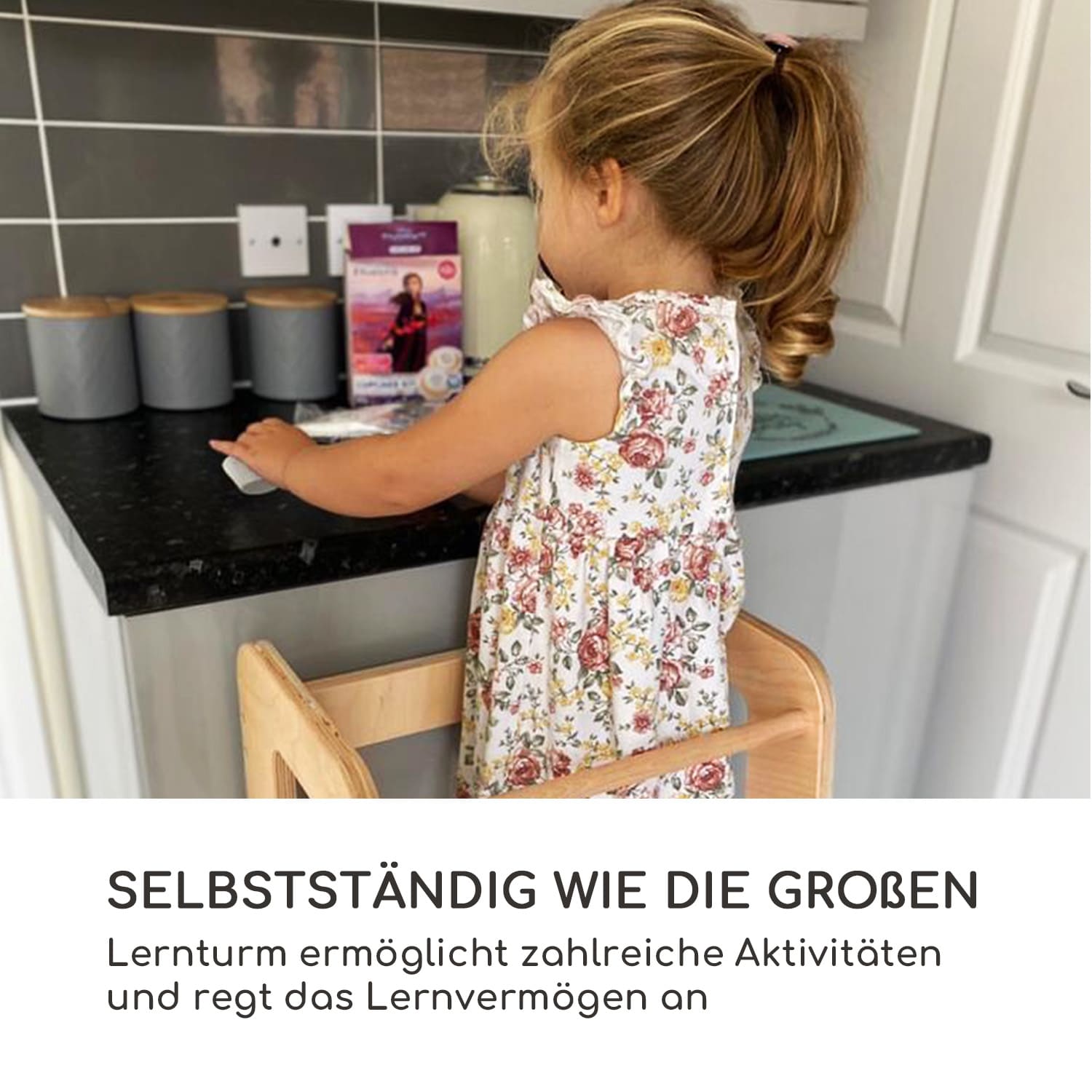 Ully Lernturm Kletterhilfe Montessori Multiplex 40,5x86x38cm Birke