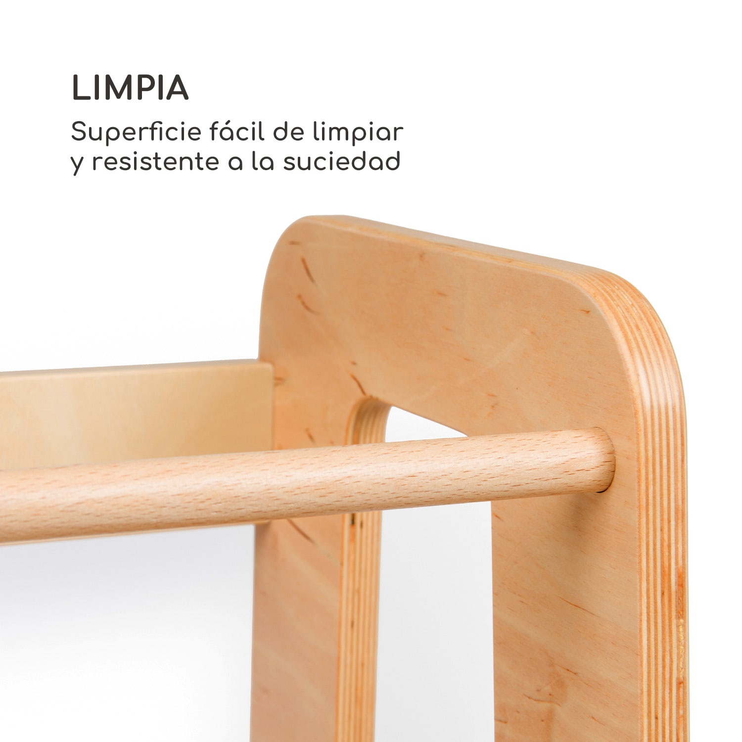 Ully Torre de aprendizaje taburete Montessori Multiplex 40,5 x 86 x 38 cm Abedul