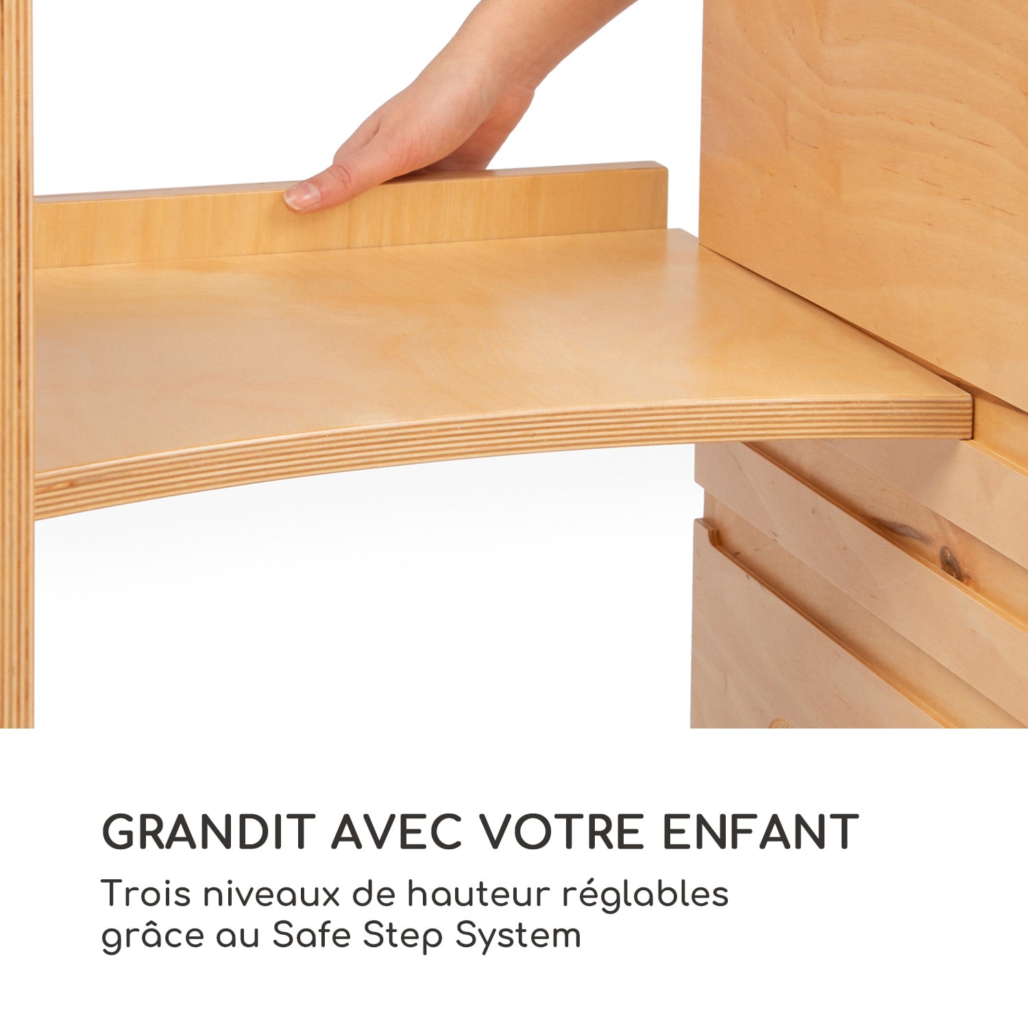 Ully tour d'apprentissage aide à l'escalade Montessori Multiplex 40,5x86x38cm Bouleau