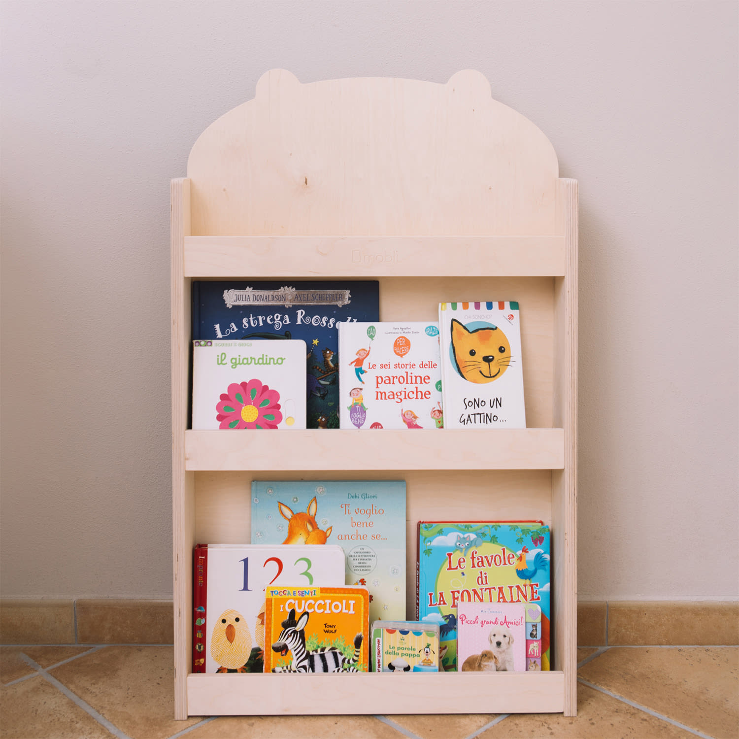 Dotty Natural huis boekenkast Montessori multiplex 60x95x13cm Natuur | knuffelbeer